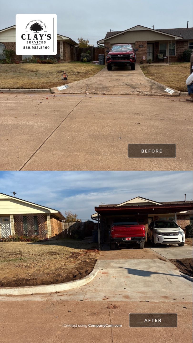 Concrete work and Carport Install by Clays Services Inc