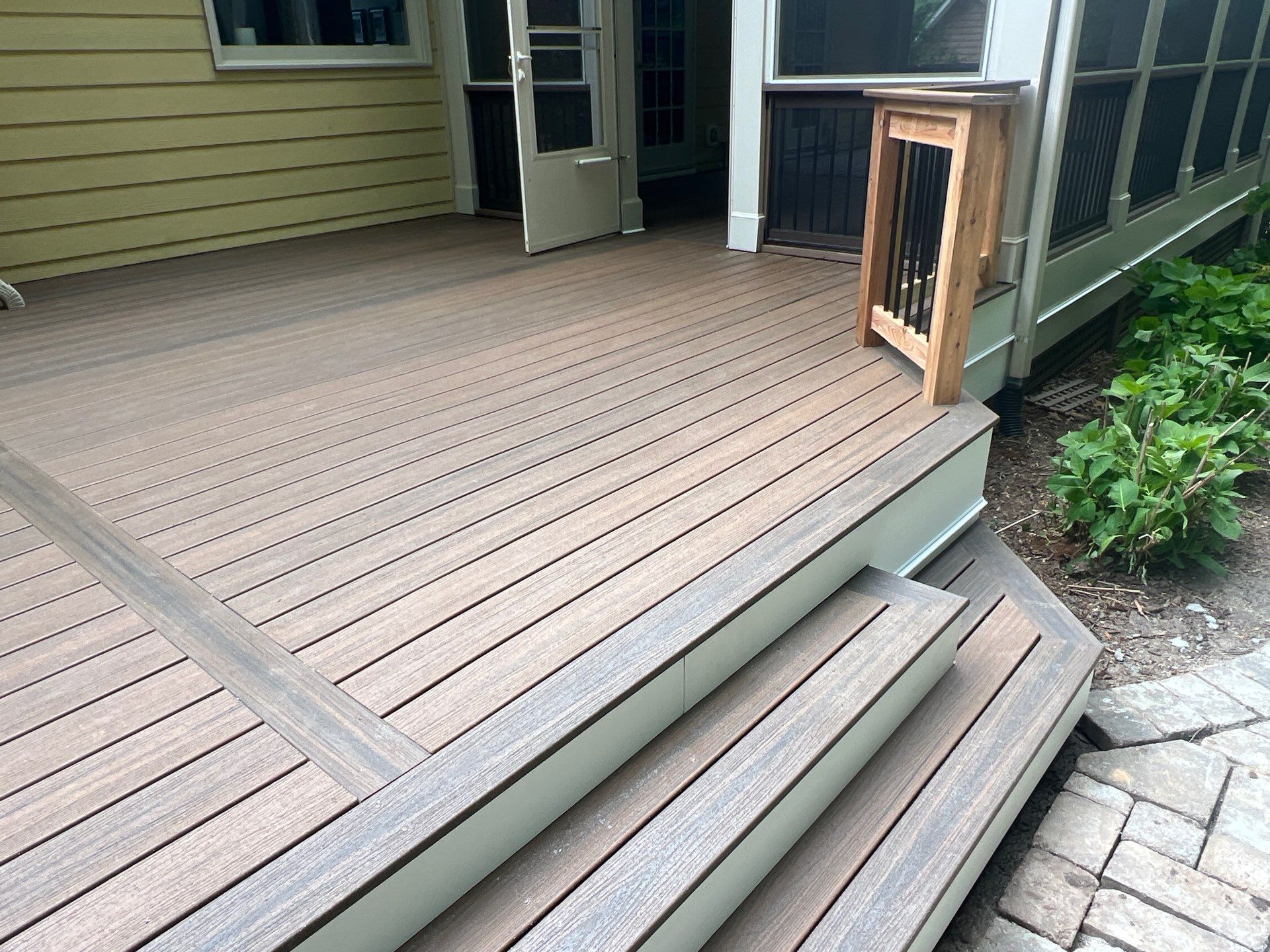 James Hardie Siding Install, Rotten Wood Replacement, Trex Deck Resurface, and Exterior Paint Project in Roswell, GA by Nelson Exteriors 