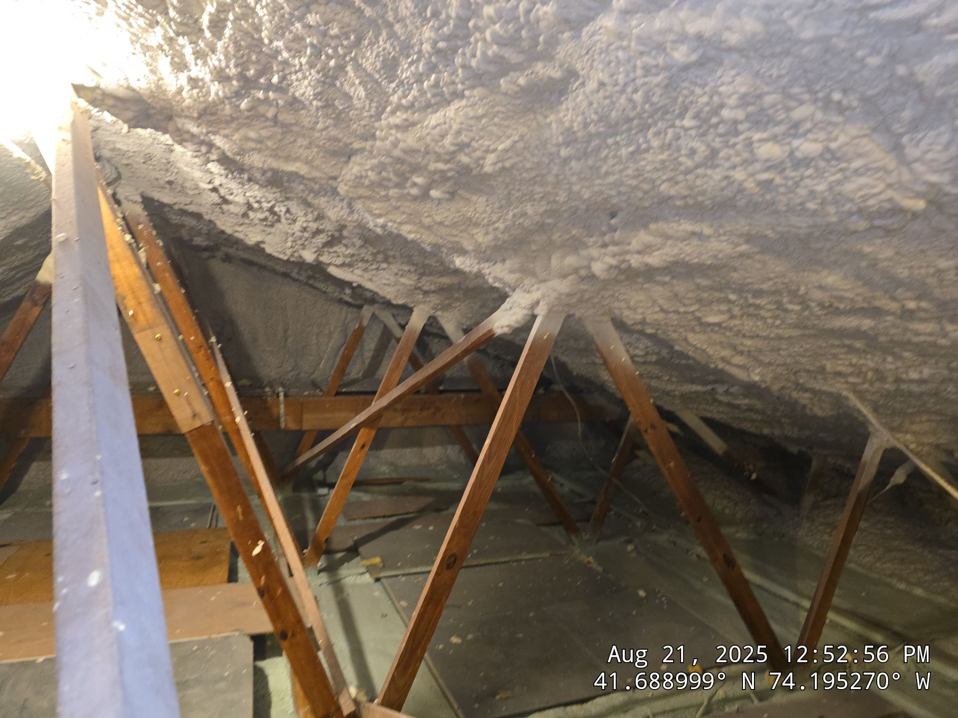 Attic Insulation using open cell spray foam by NYS Foam & Energy