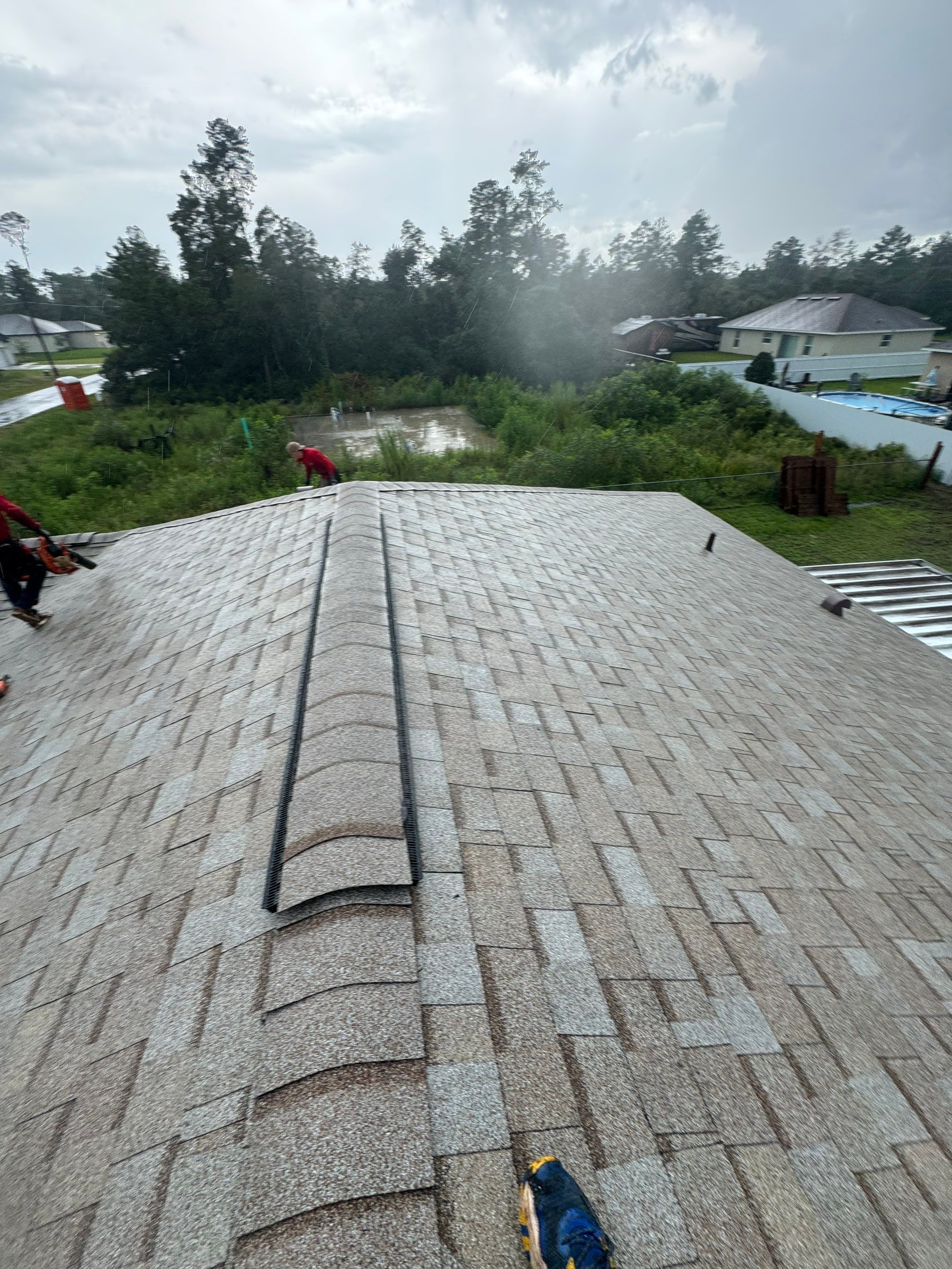 Amber Color Shingles on a new Ocala Reroof by Brehm Roofing