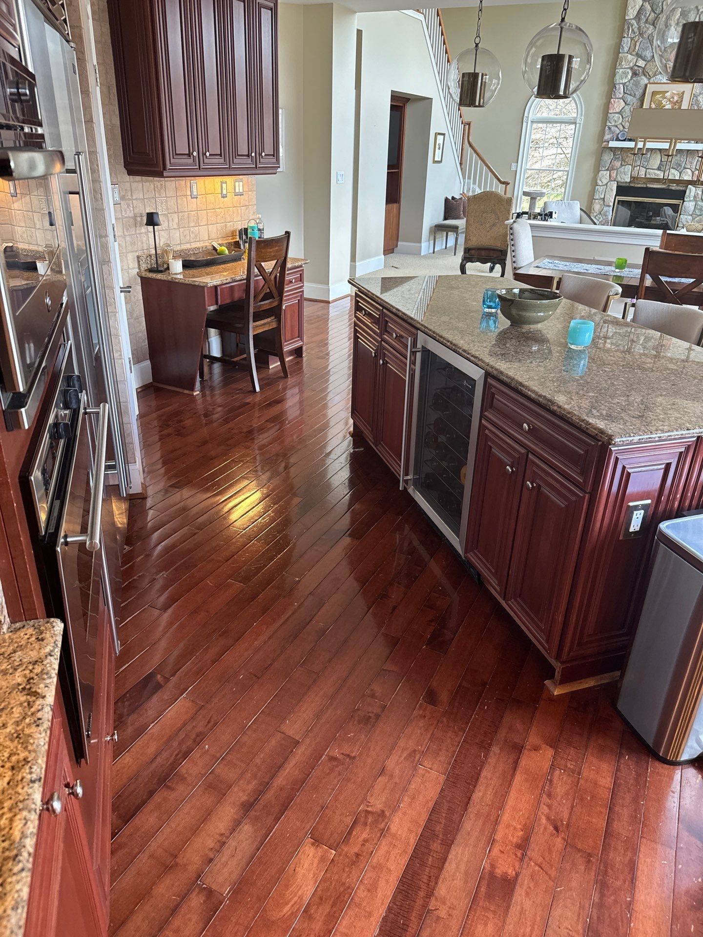 Prefinished Maple transformation by Ann Arbor Hardwoods 