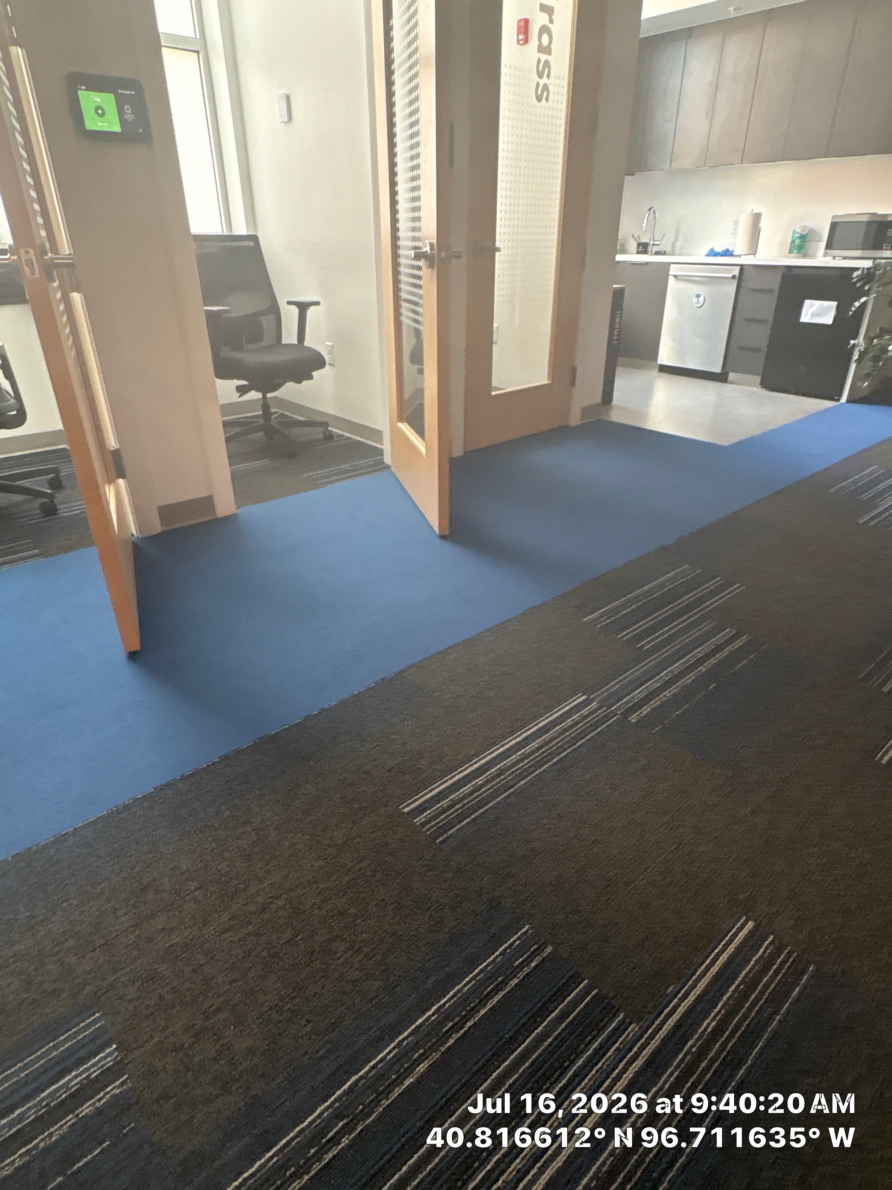 Modern Office Interior Renovation and Acoustic Baffles in Lincoln by CompanyCam Sales Demo