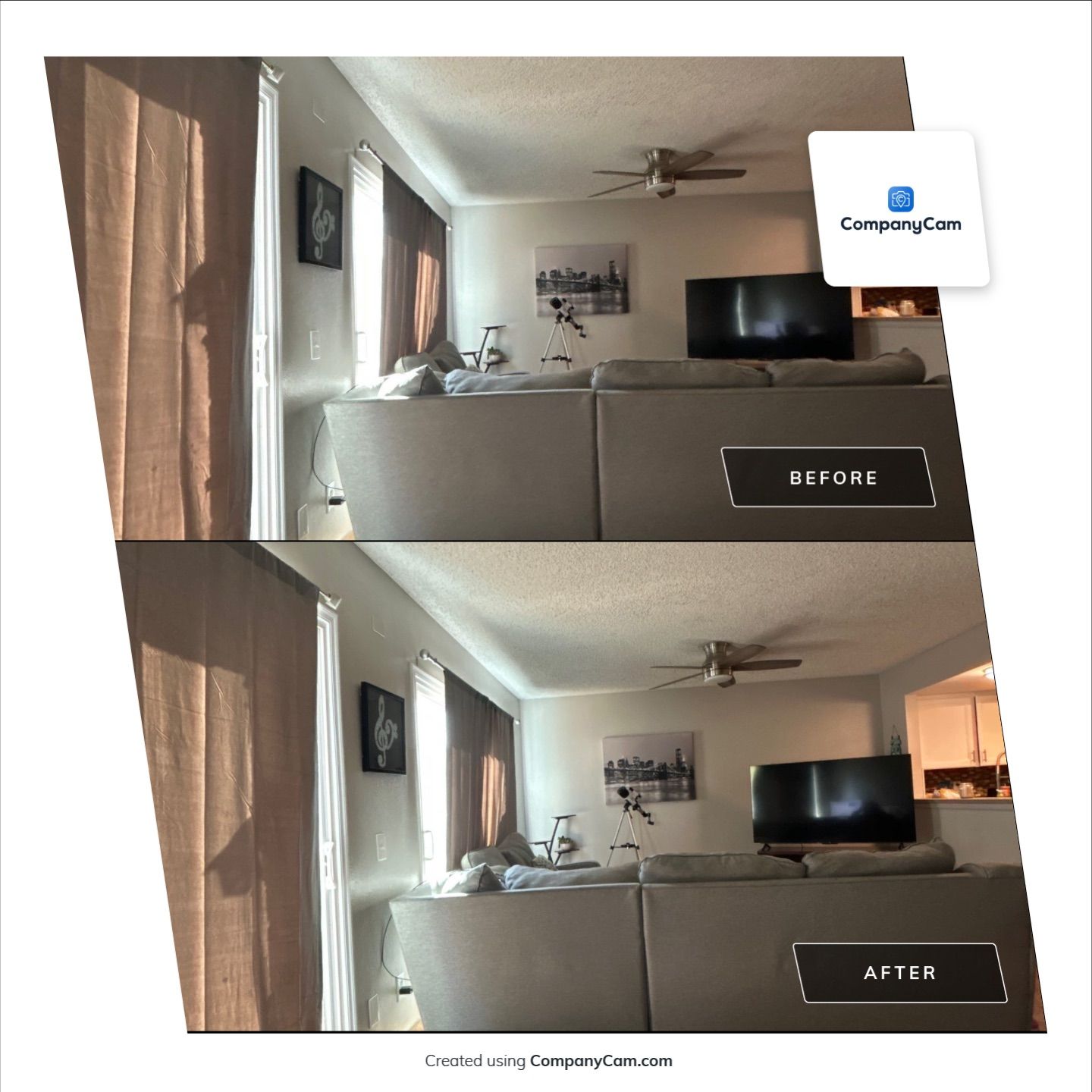 New Paint for living room by CompanyCam Sales Demo