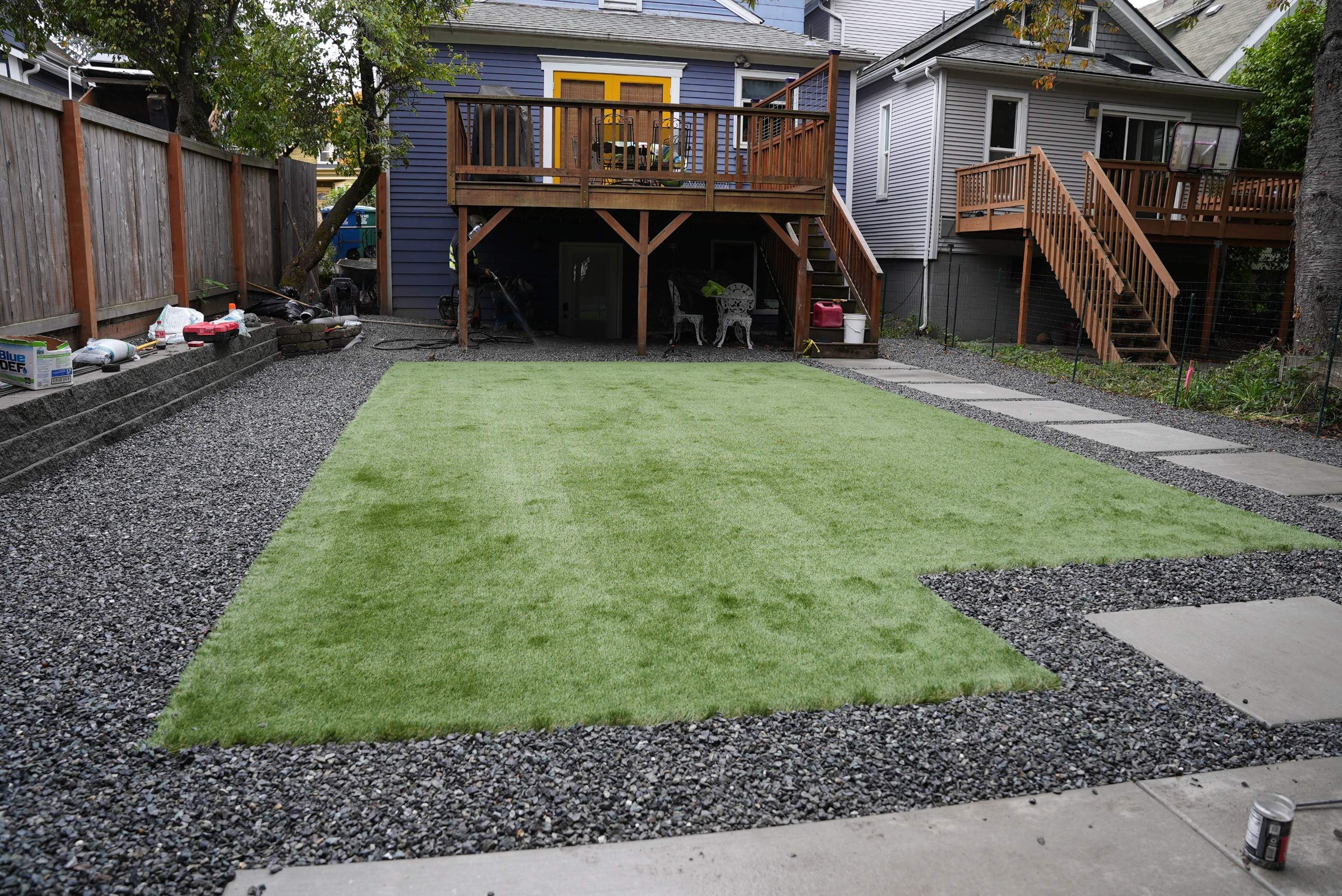 Turf Installation, Retaining Wall & Concrete Walkway | Seattle  by Jireh Asphalt & Concrete Inc 