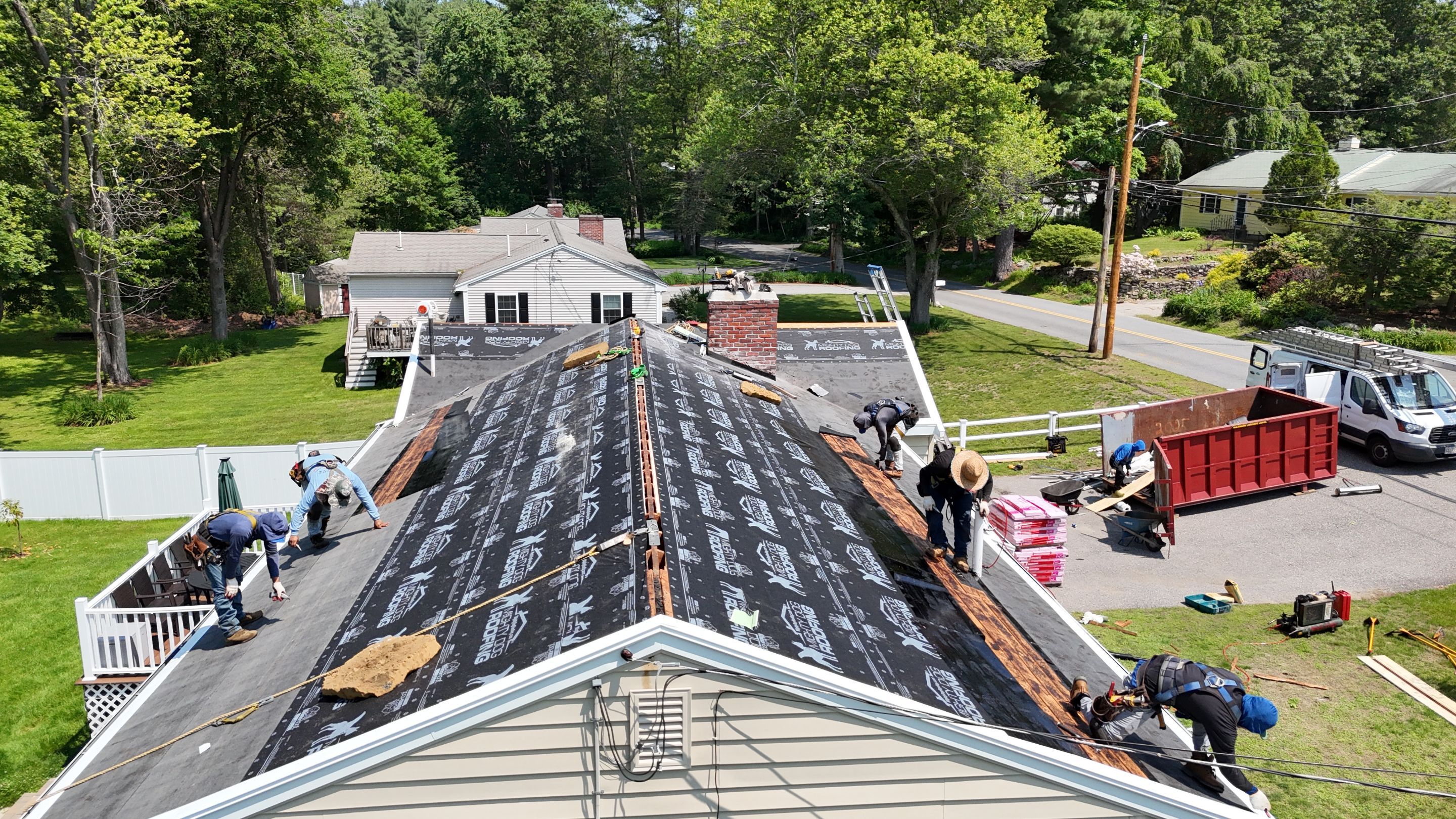 Full Roof Replacement & Chimney Repair – Onyx Black, MA by Mighty Dog Roofing of Greater Middlesex County
