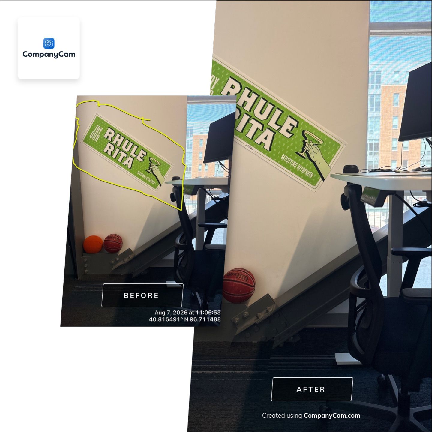 Commercial Office Interior Renovation and AV Installation in Lincoln by CompanyCam Sales Demo