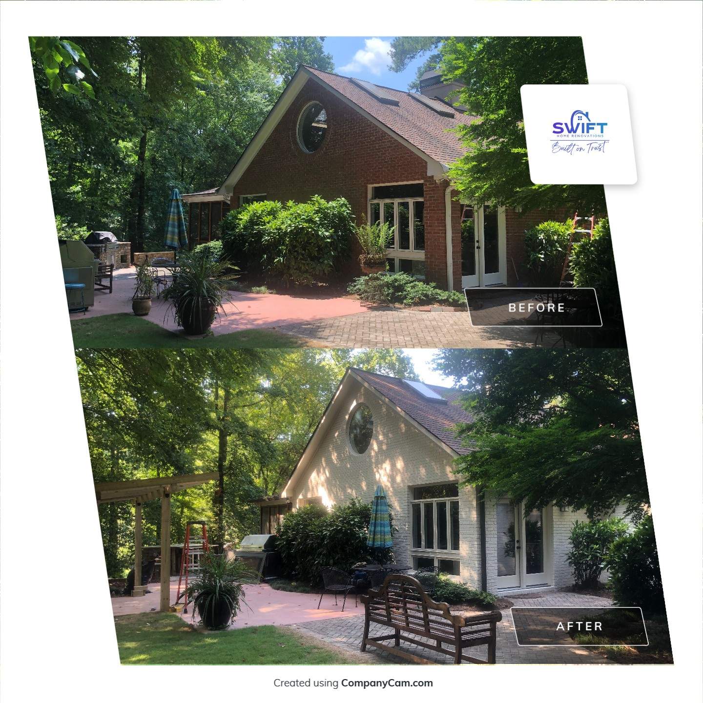 Brick Exterior Painting and Color Transformation in Atlanta by Swift Home Renovations