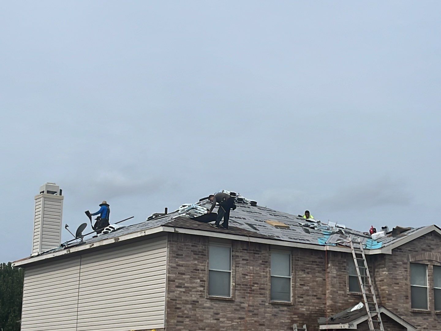 Full Roof Replacement, Chimney Rebuild and Interior Damage Replacement by First United Roofing & Construction
