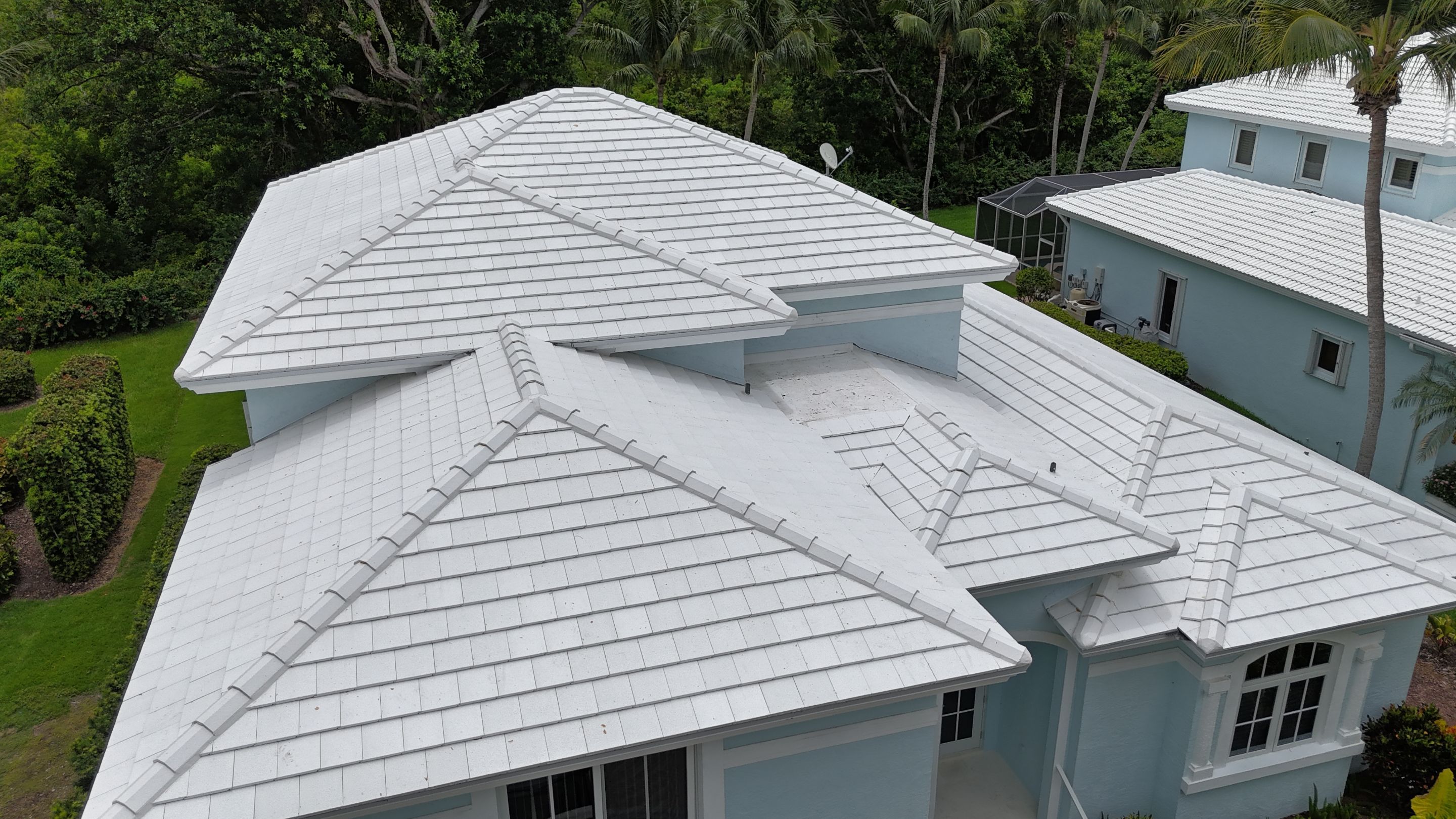 Reroof with Double Roll Cement Tile color "White" by BOB HILSON & CO INC