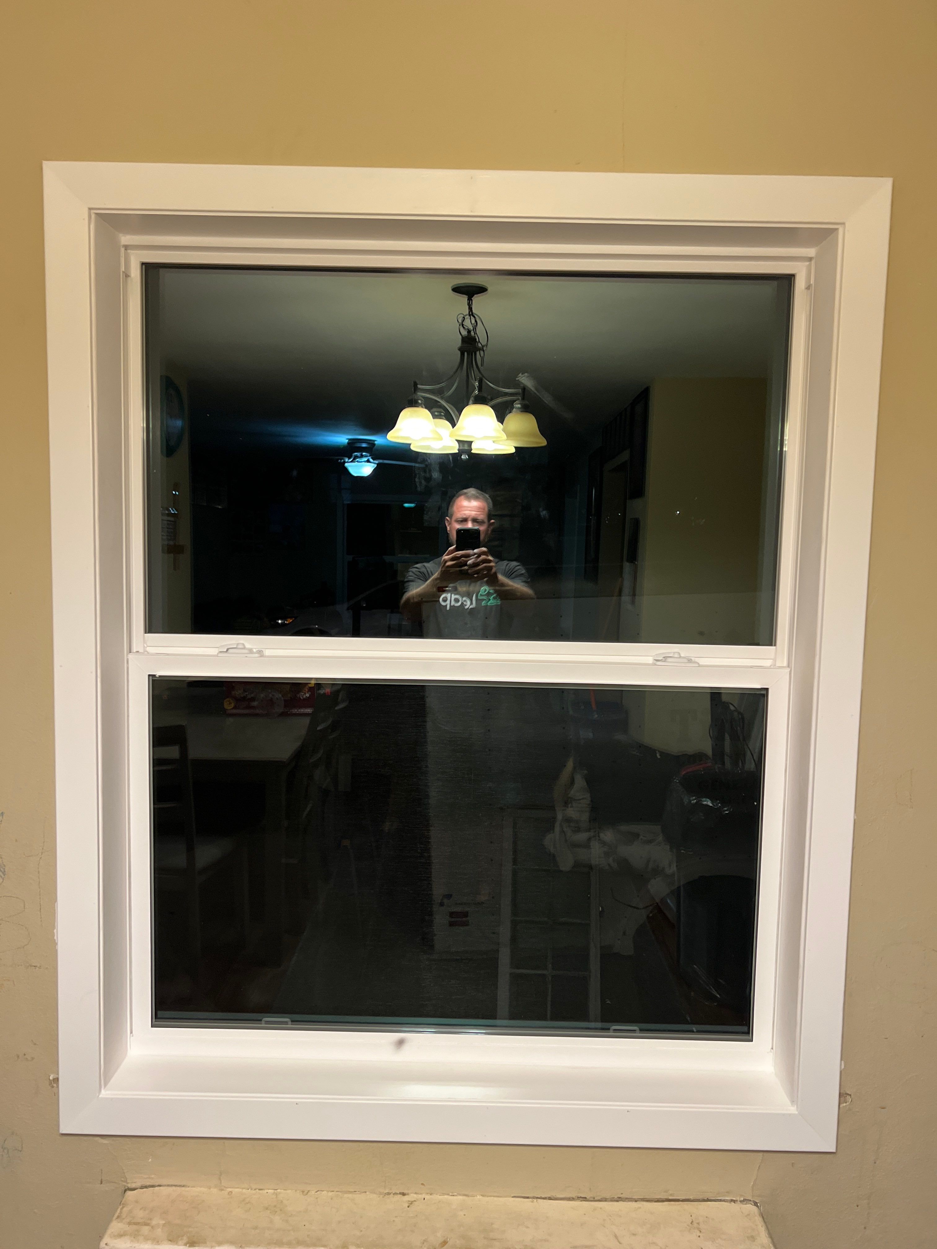 Pella Window installation using Pella 250 series vinyl window by United Windows and Siding LLC