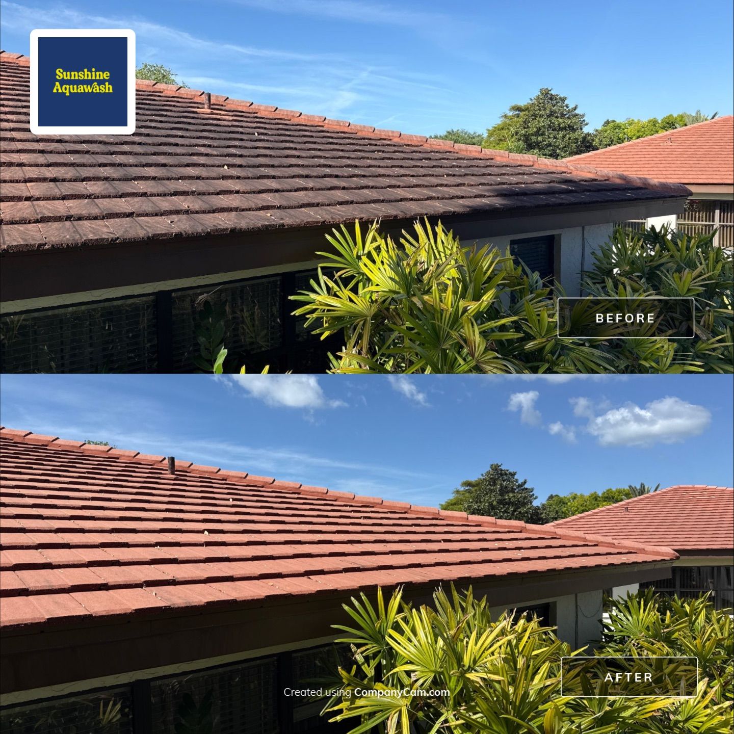Tile Roof Cleaning in Vivienda at Bradenton, FL | No Roof Walking Method by Sunshine AquaWash
