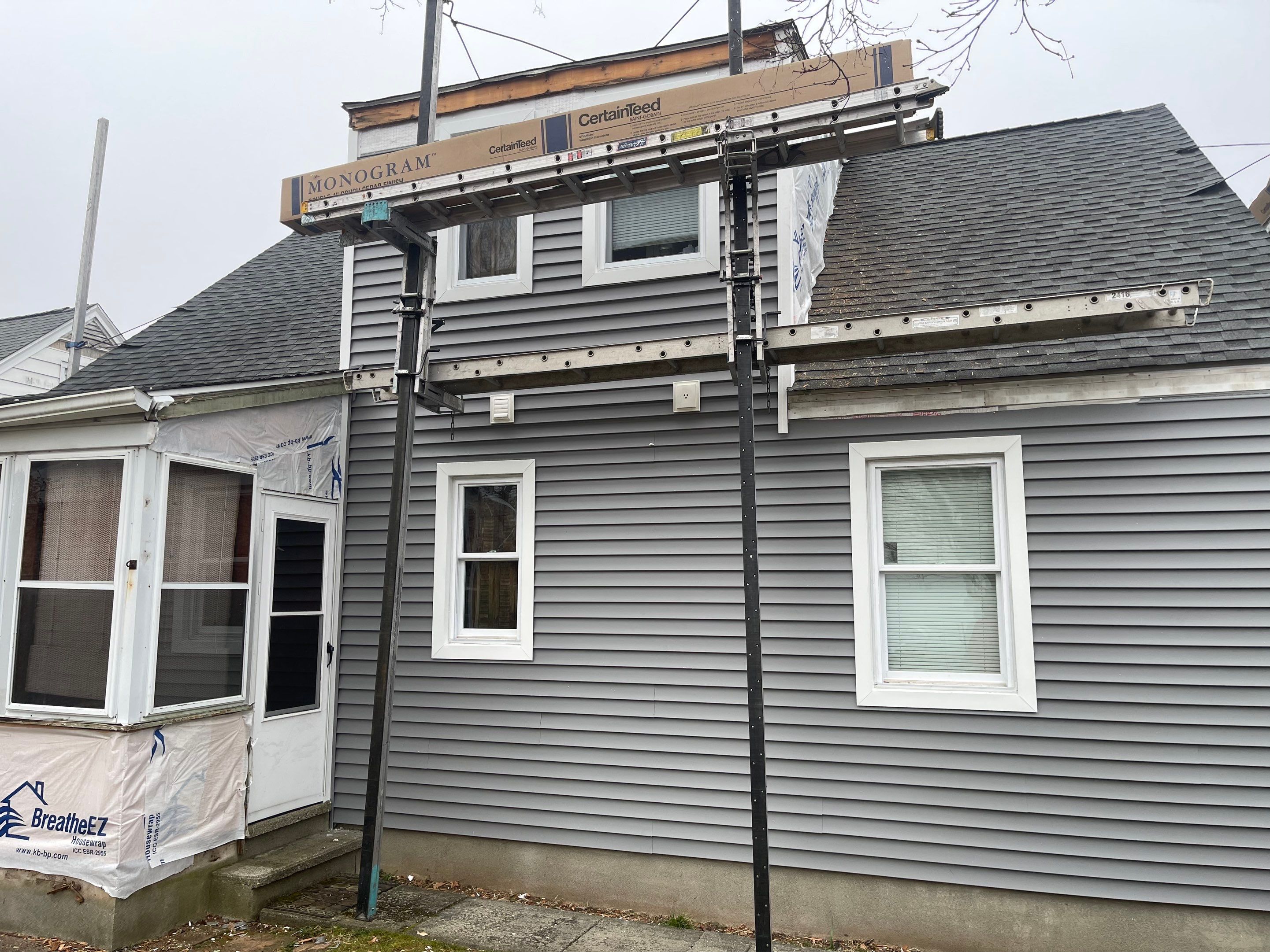 Siding Installation using Certainteed Monogram Charcoal Gray by A Plus Exterior