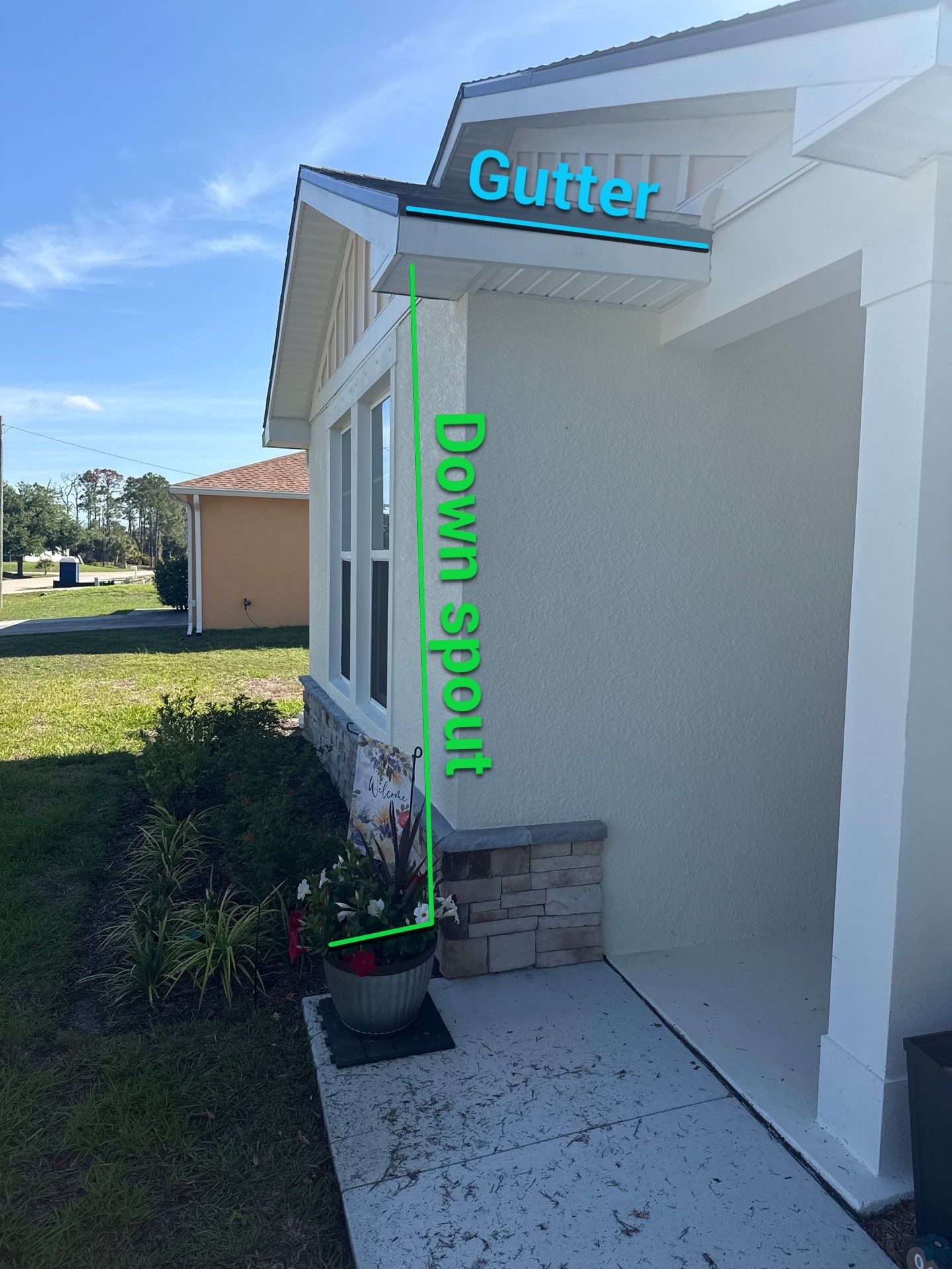 6-inch K-style White Seamless Gutters with Downspouts in North Port, FL  by Gutter Professors
