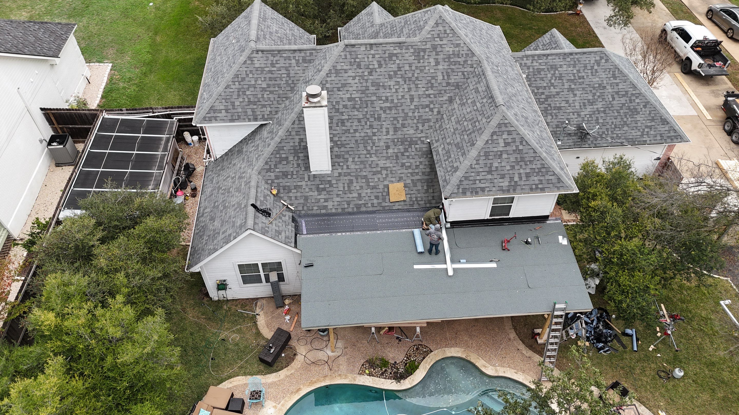 Residential Roof Replacement using Owens Corning - Duration - Estate Gray by Action Exteriors Austin