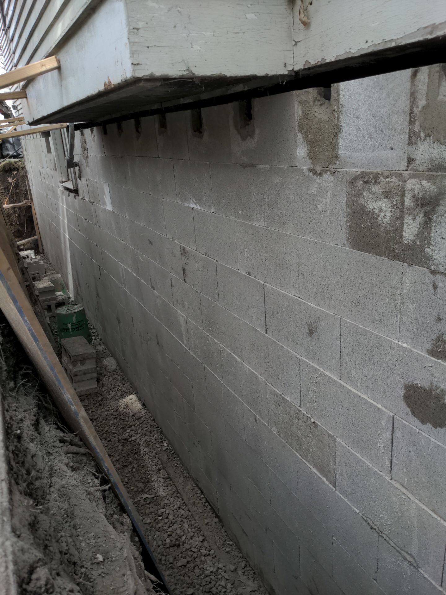 Basement Wall Rebuild with Exterior Waterproofing by Toledo Basement Repair