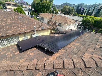 Eight Black Panels Solar Installation in Los Angeles