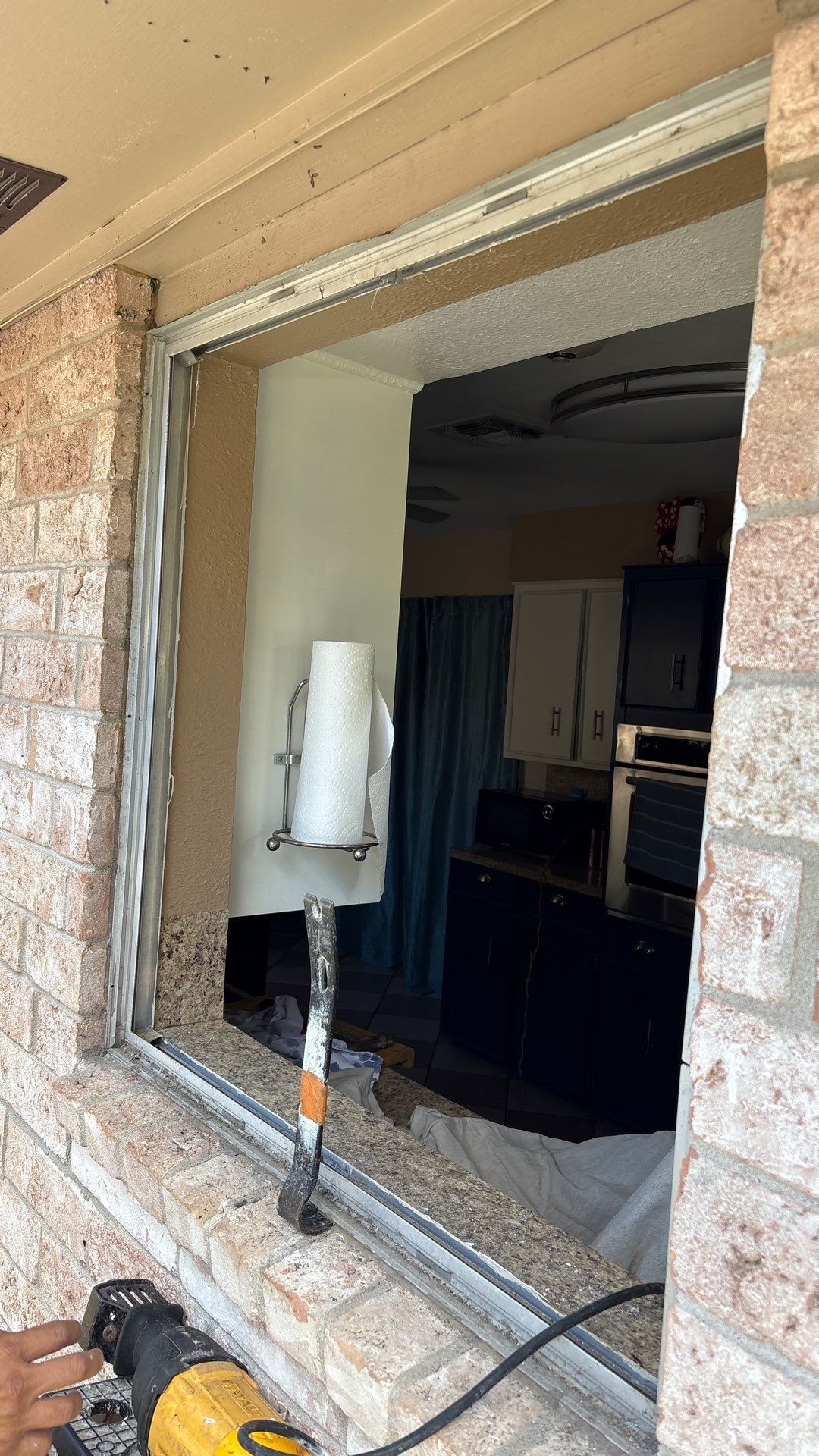 Colored Vinyl Windows to blend into brick by Bayfront Roofing and Construction
