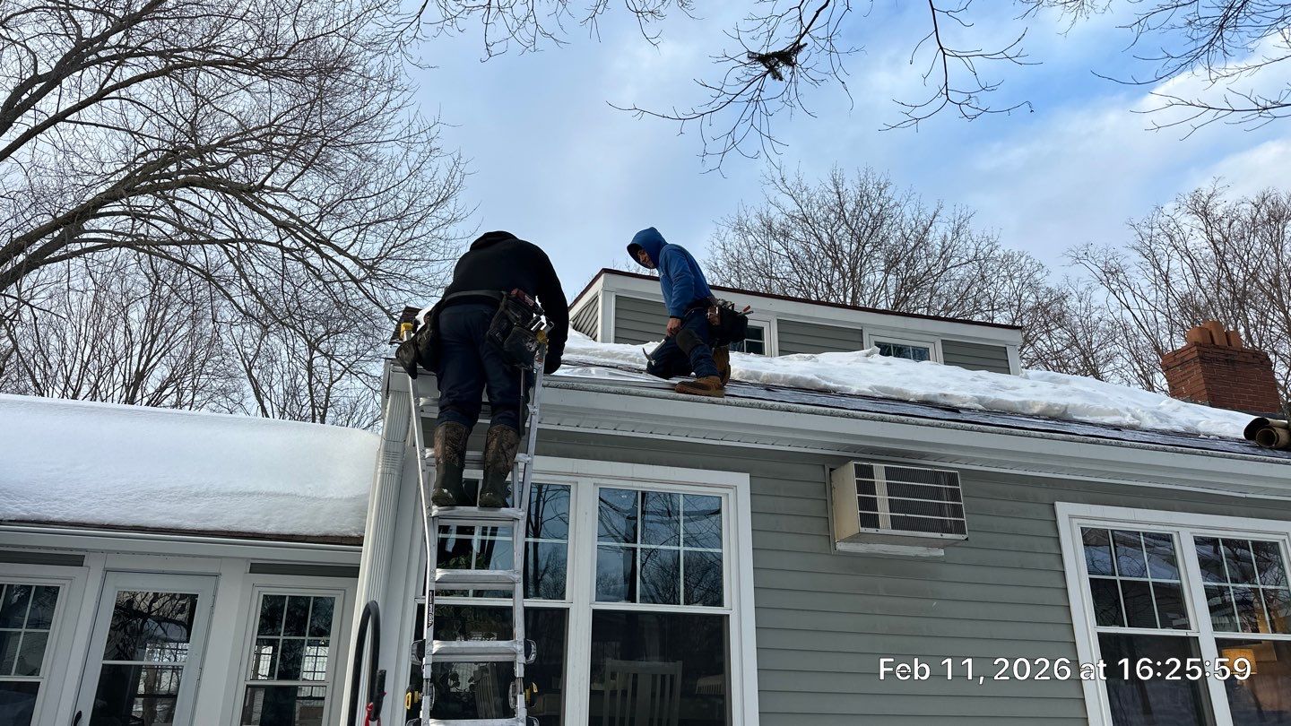 Snow/Ice Belt & Ice Dam Removal Project in Woburn by Mighty Dog Roofing of Greater Middlesex County