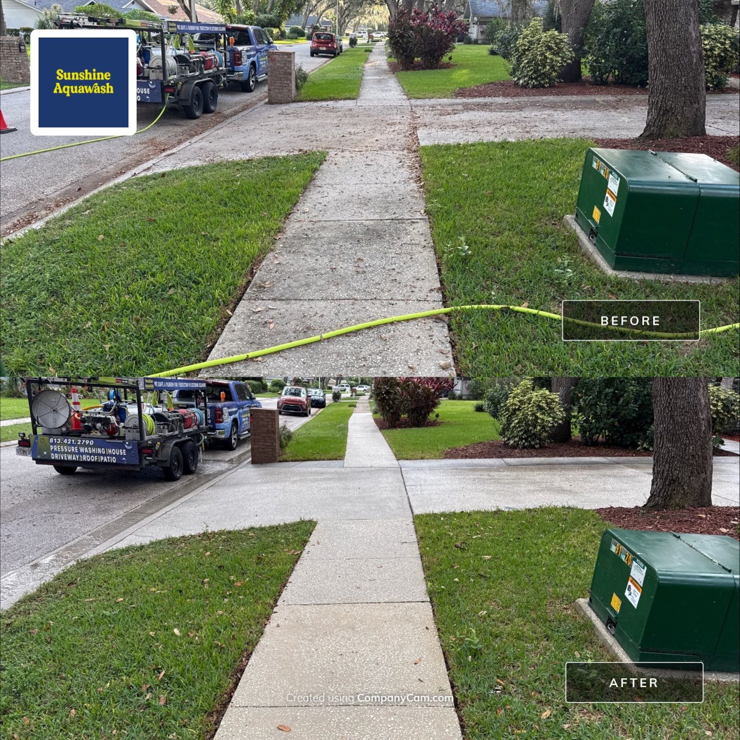 Concrete Driveway & Sidewalk Cleaning in Valrico, FL by Sunshine AquaWash