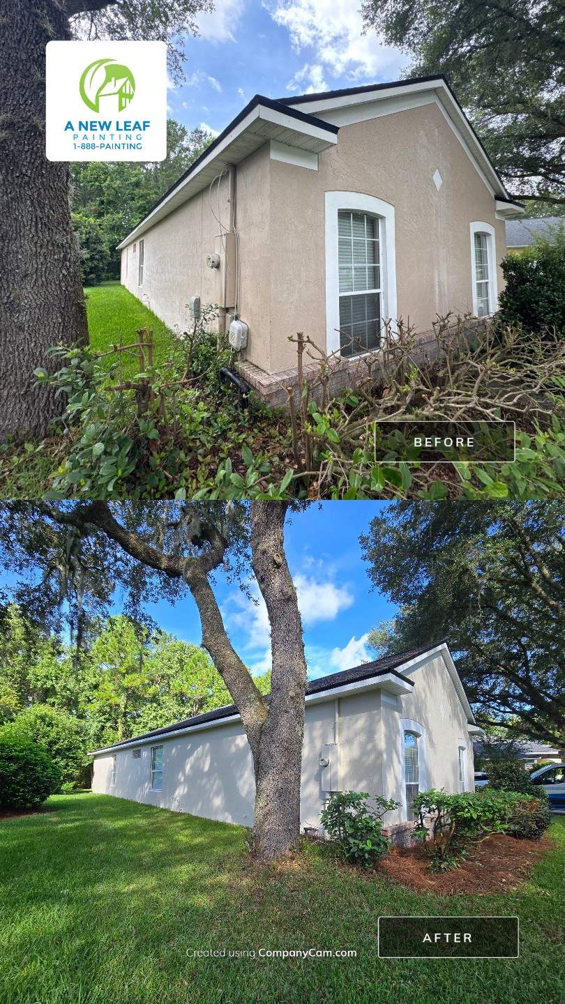 Stucco Exterior Painting & Extensive Prep in East Hampton | Jacksonville, FL 32256 by A New Leaf Painting, LLC