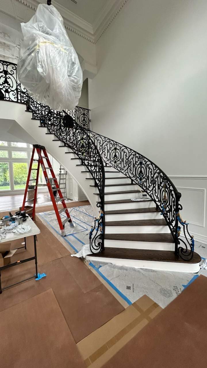 Custom Interior Wrought Iron Railing Refinishing in Dallas, Texas by Solara Custom Living