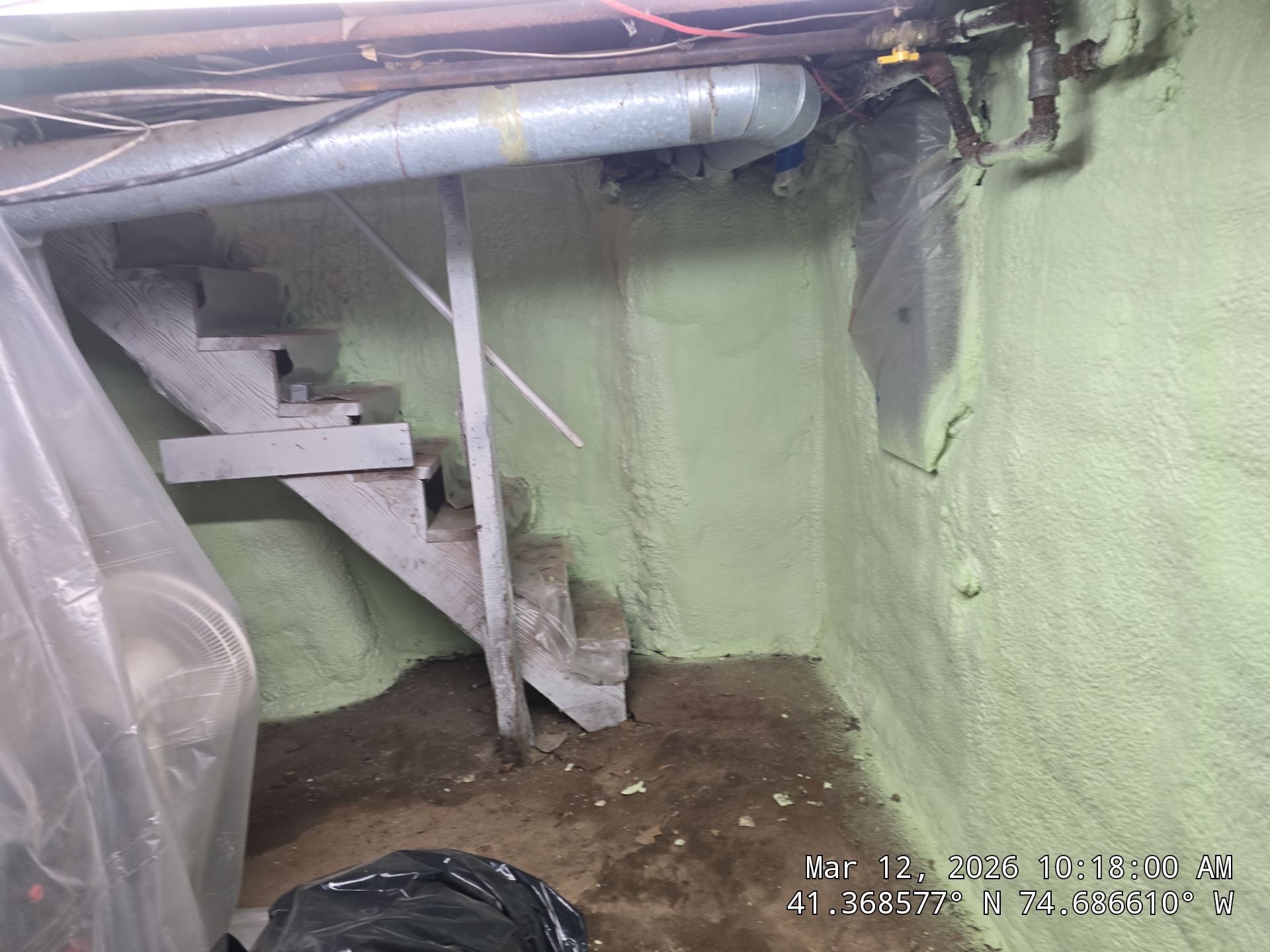 Basement Exterior Walls using Closed Cell Spray Foam by NYS Foam & Energy
