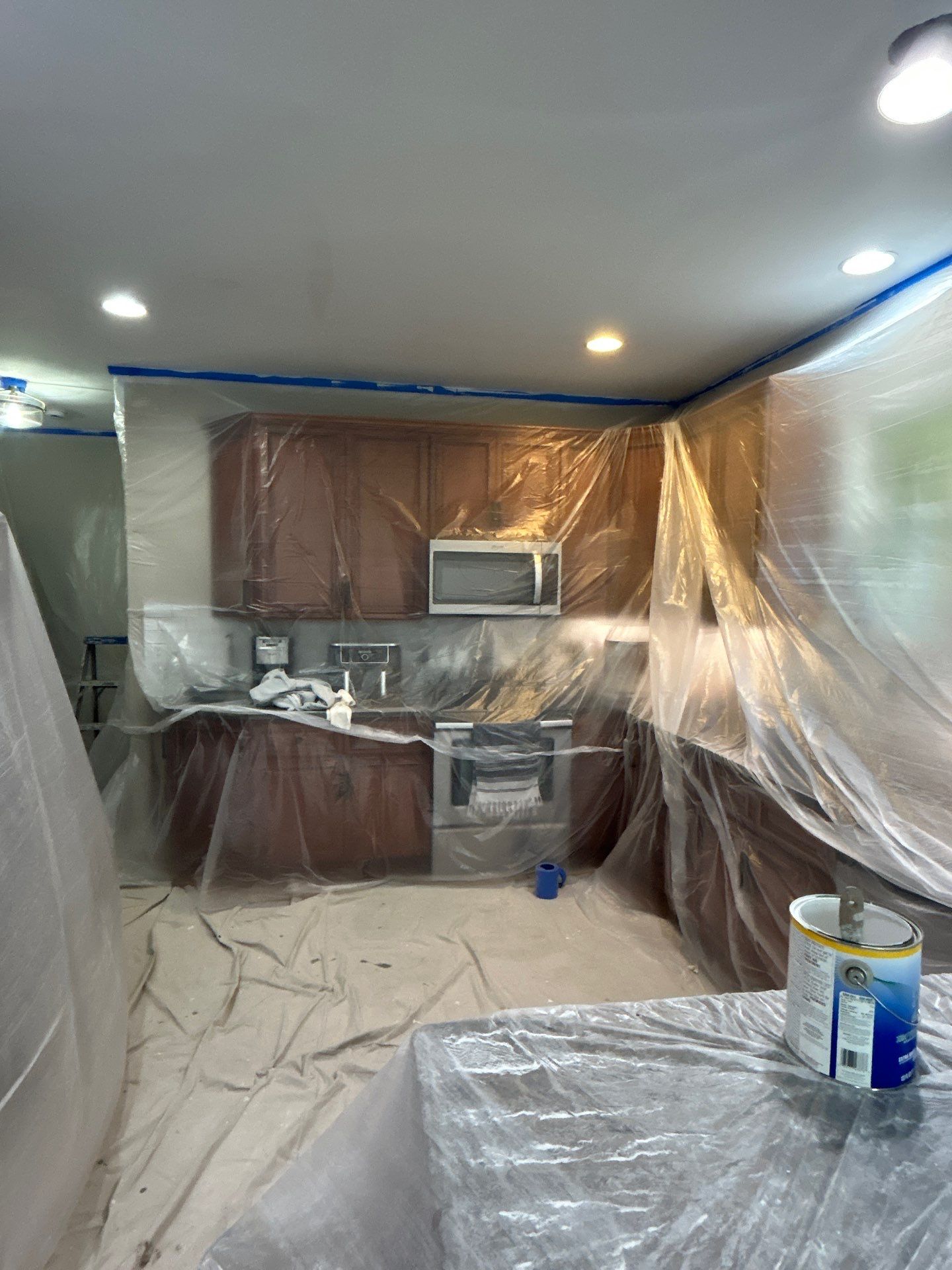 Drywall damage repair and repaint by GonzalezPainters & Contractors Inc 