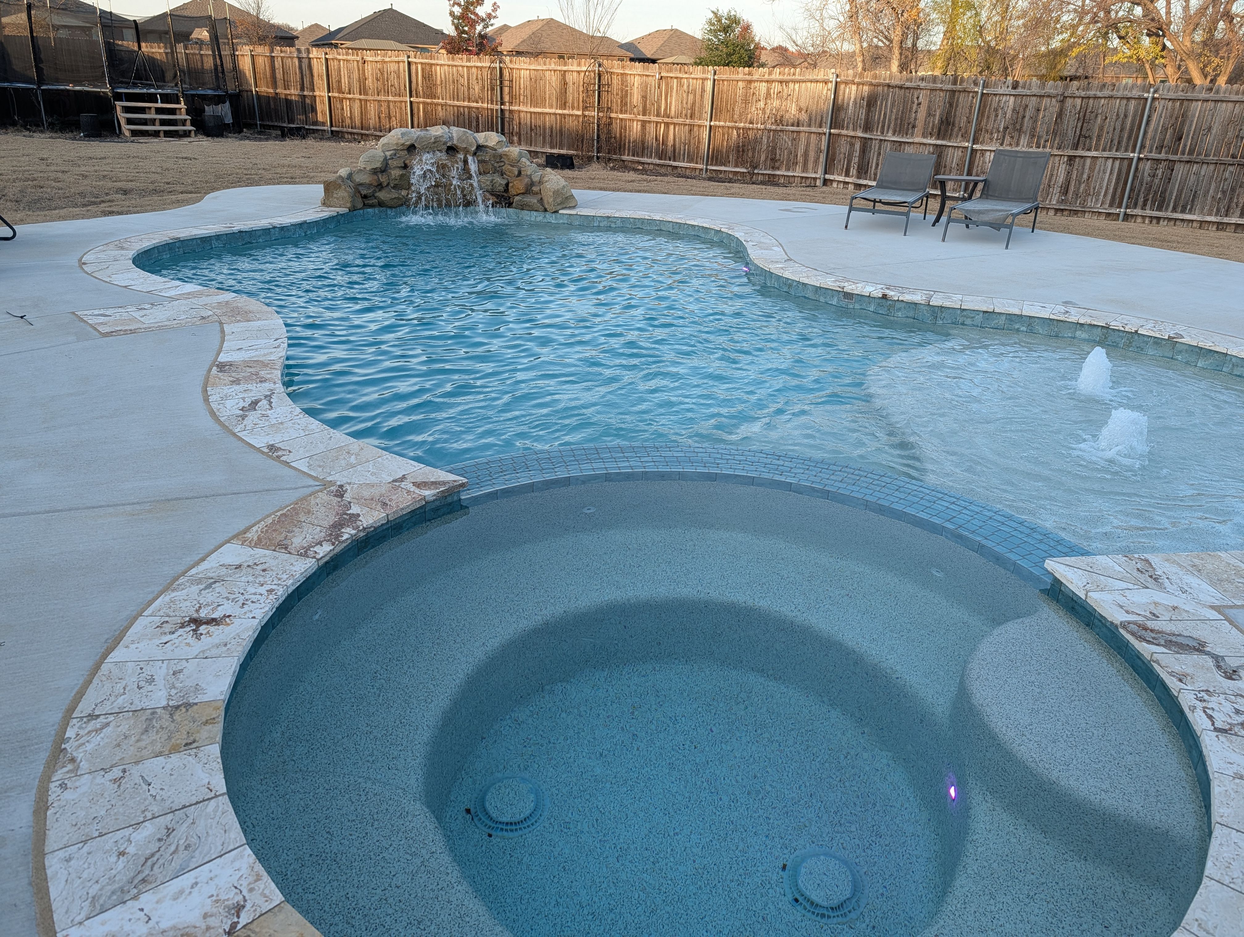 Freeform Pool with Waterfall Rock by Pinnacle Pools and Spas - DFW