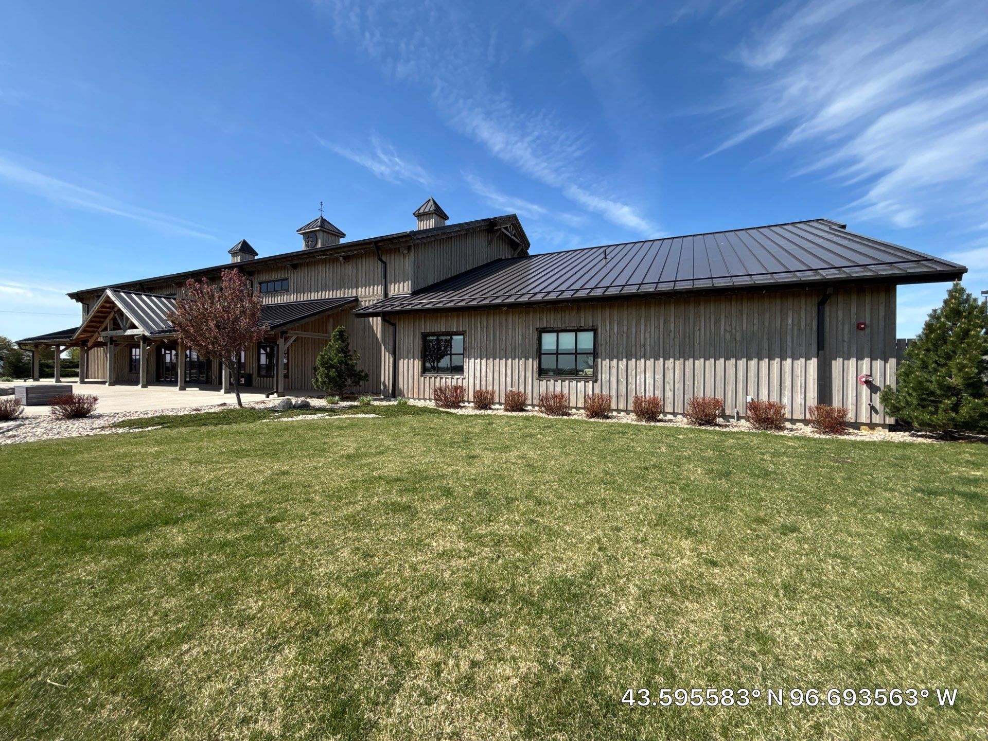 Commercial Exterior Wood Staining for Sanford Barn in Sioux Falls by Select Painting, Coatings & Garage Cabinets