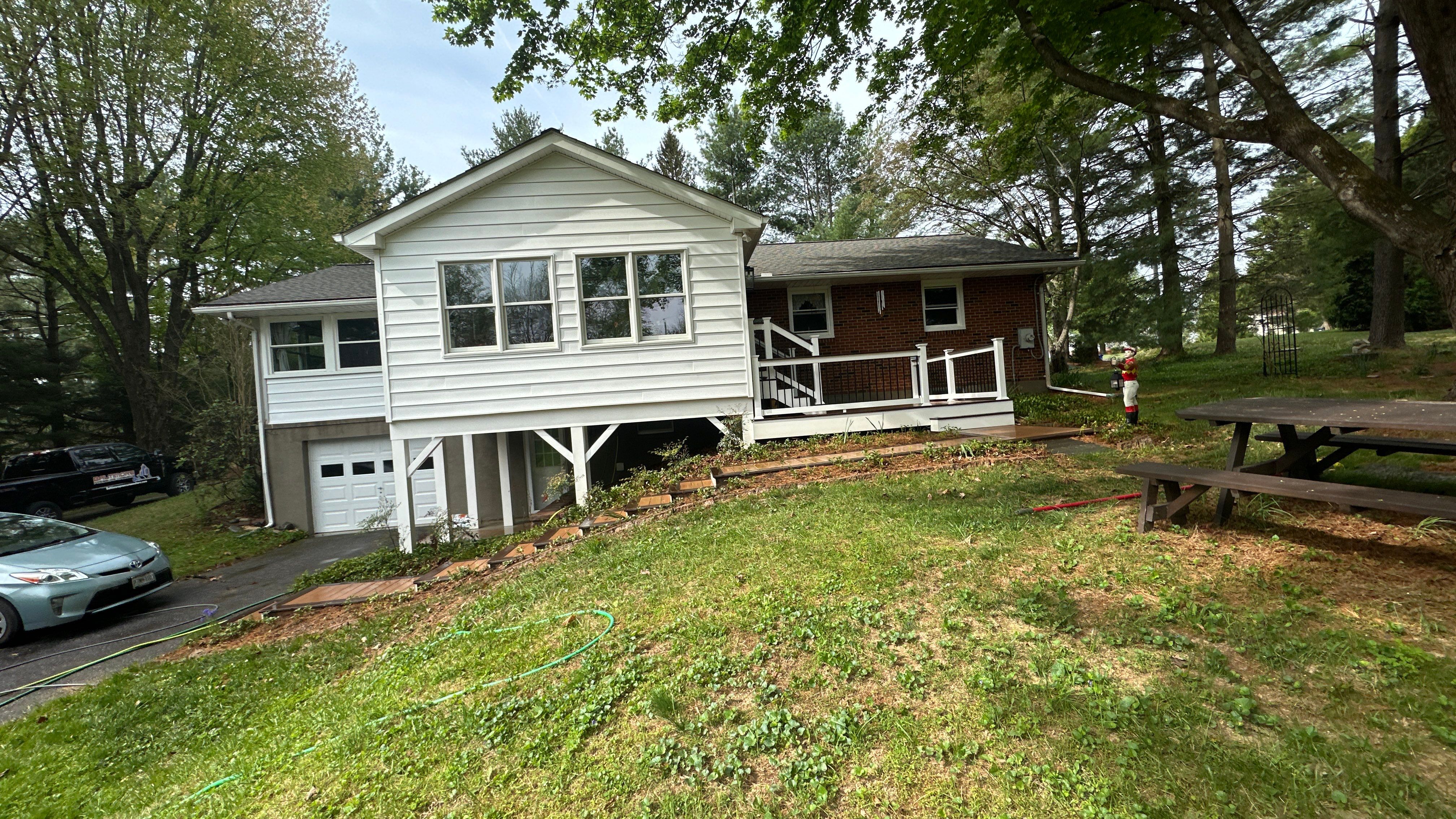 Composite Deck Construction and Exterior Walkway in Sykesville by Baltimore Pressure Washers Inc.