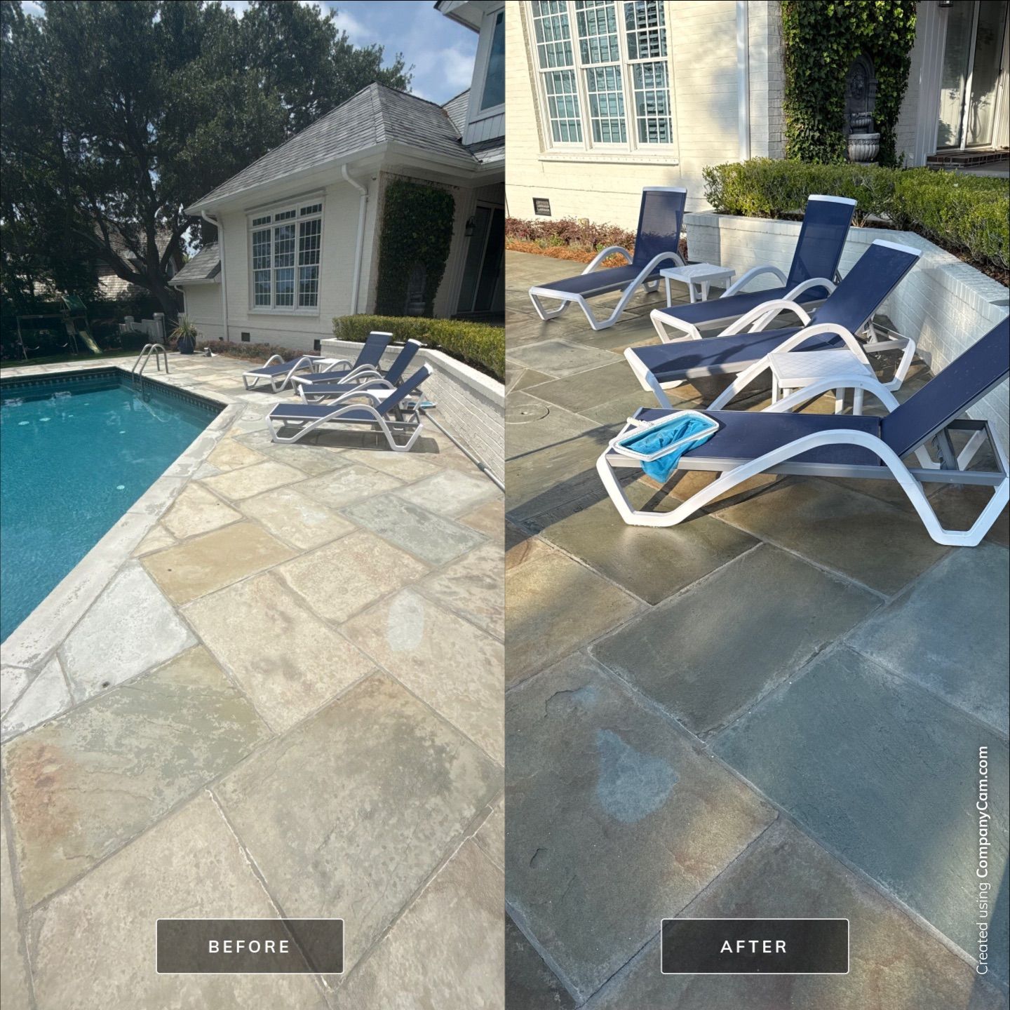Pool deck cleaning in Wilmington by Shark Power Washing