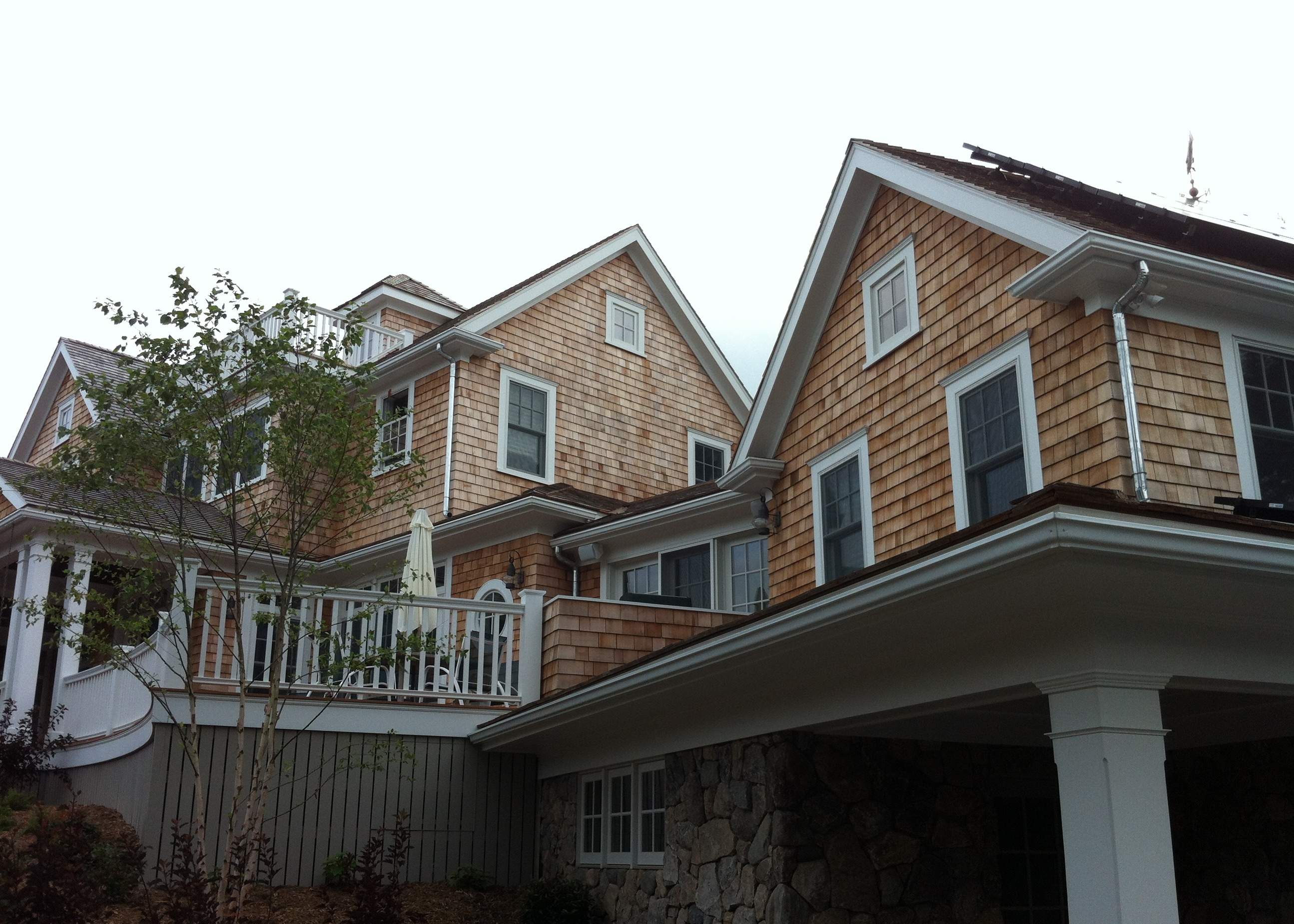 Seamless Aluminum Gutter System With Galvanized Downspouts in Falmouth by Gutter Pro Enterprises