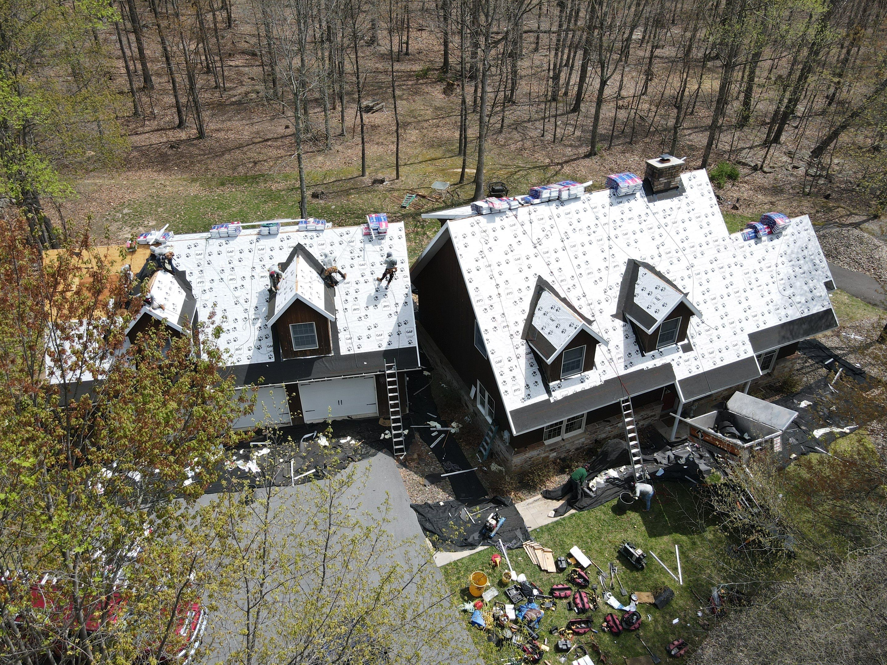 Roofing Installation using Gaf Hdz Architectural Shingle -Barkwood by Teflon Roofing