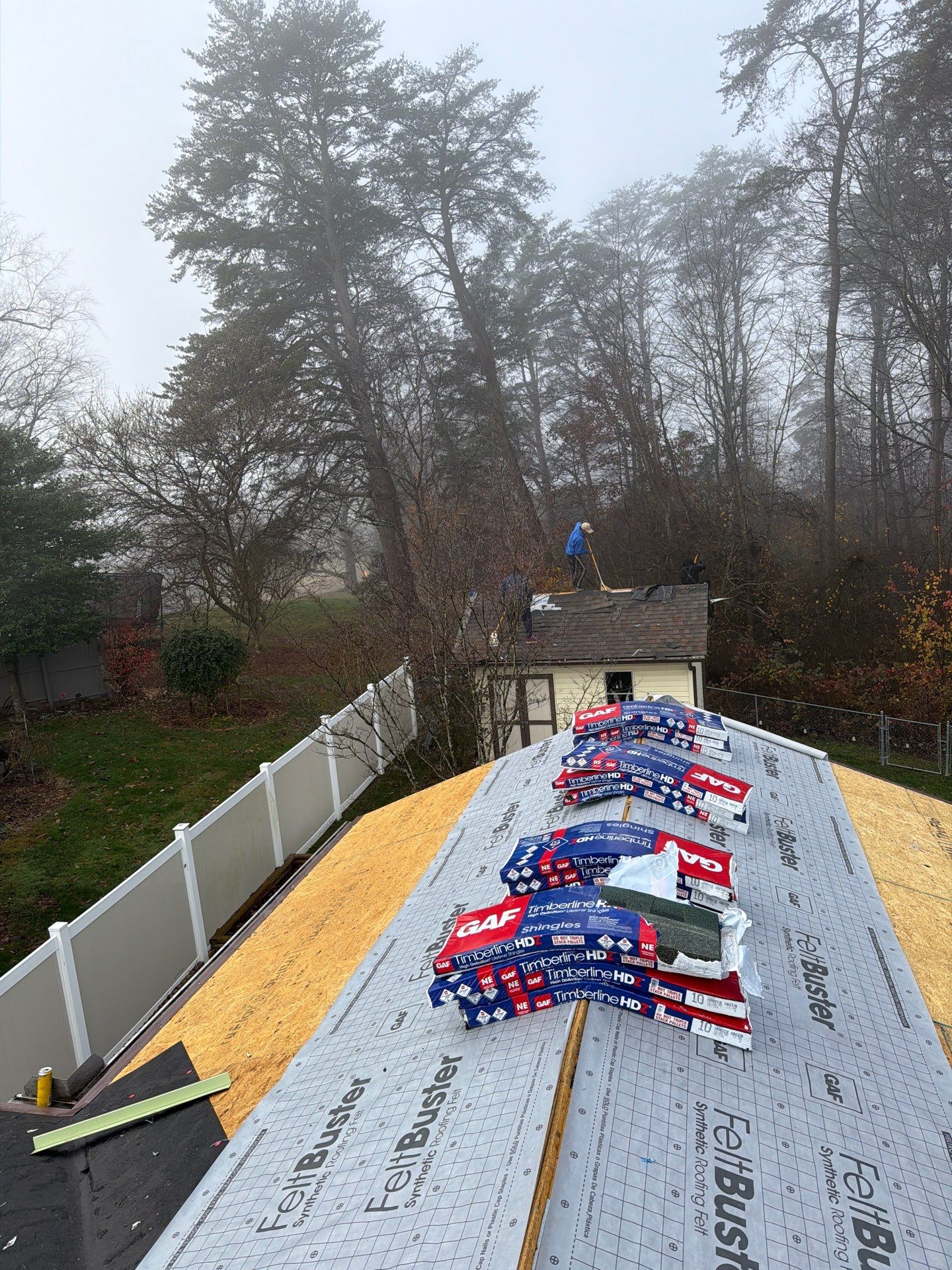 Residential Roofing Installation using GAF Timberline HDZ Hunter Green by Rainstoppers Roofing
