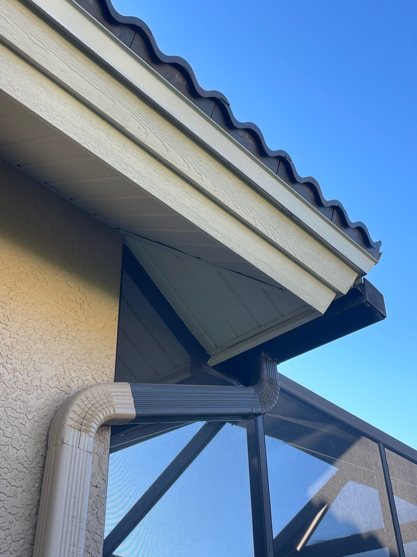 White Vinyl Soffit Installation in Fort Myers FL by Gutter Professors