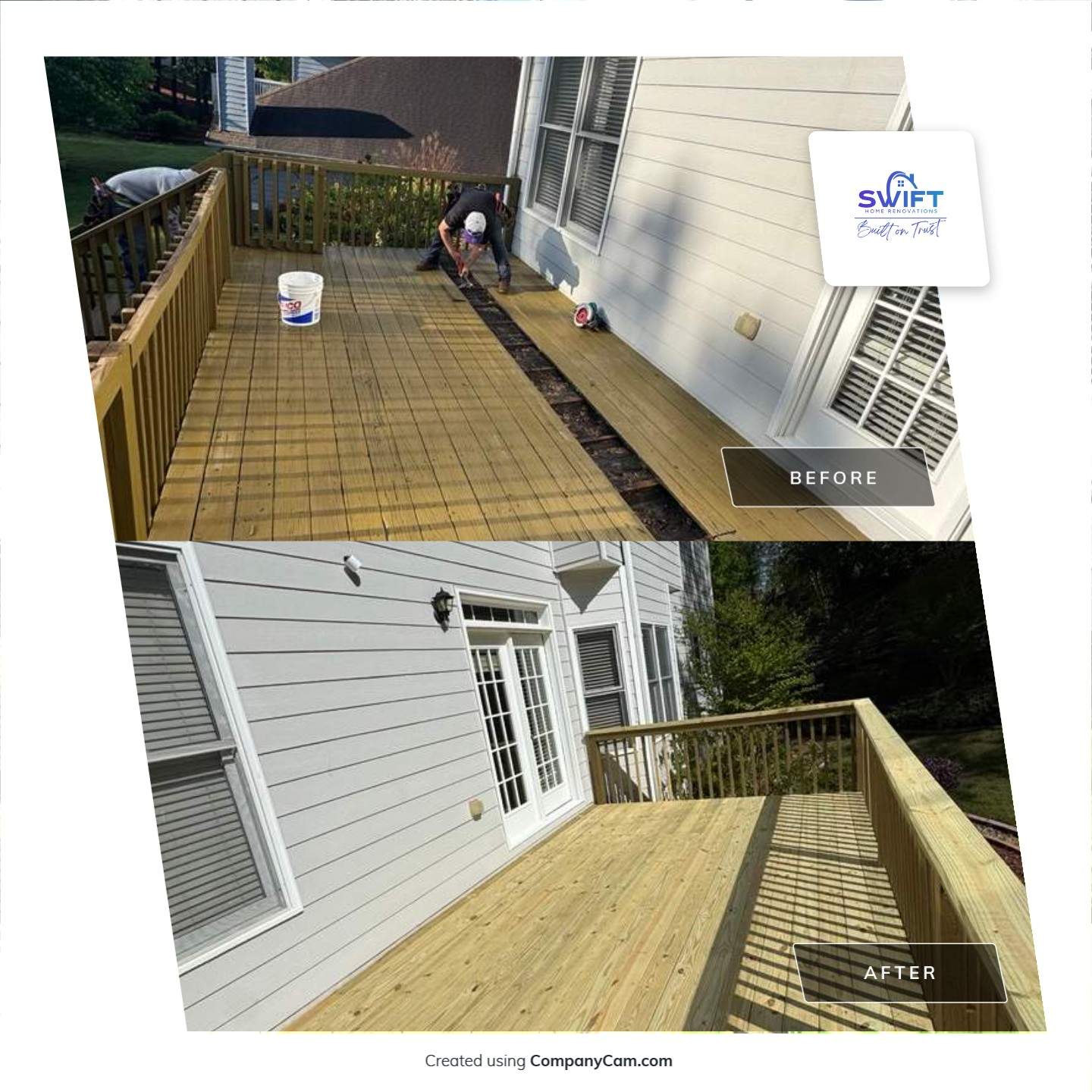 Kennesaw Deck Renovation Featuring Pressure-Treated Lumber and Metal Railings by Swift Home Renovations
