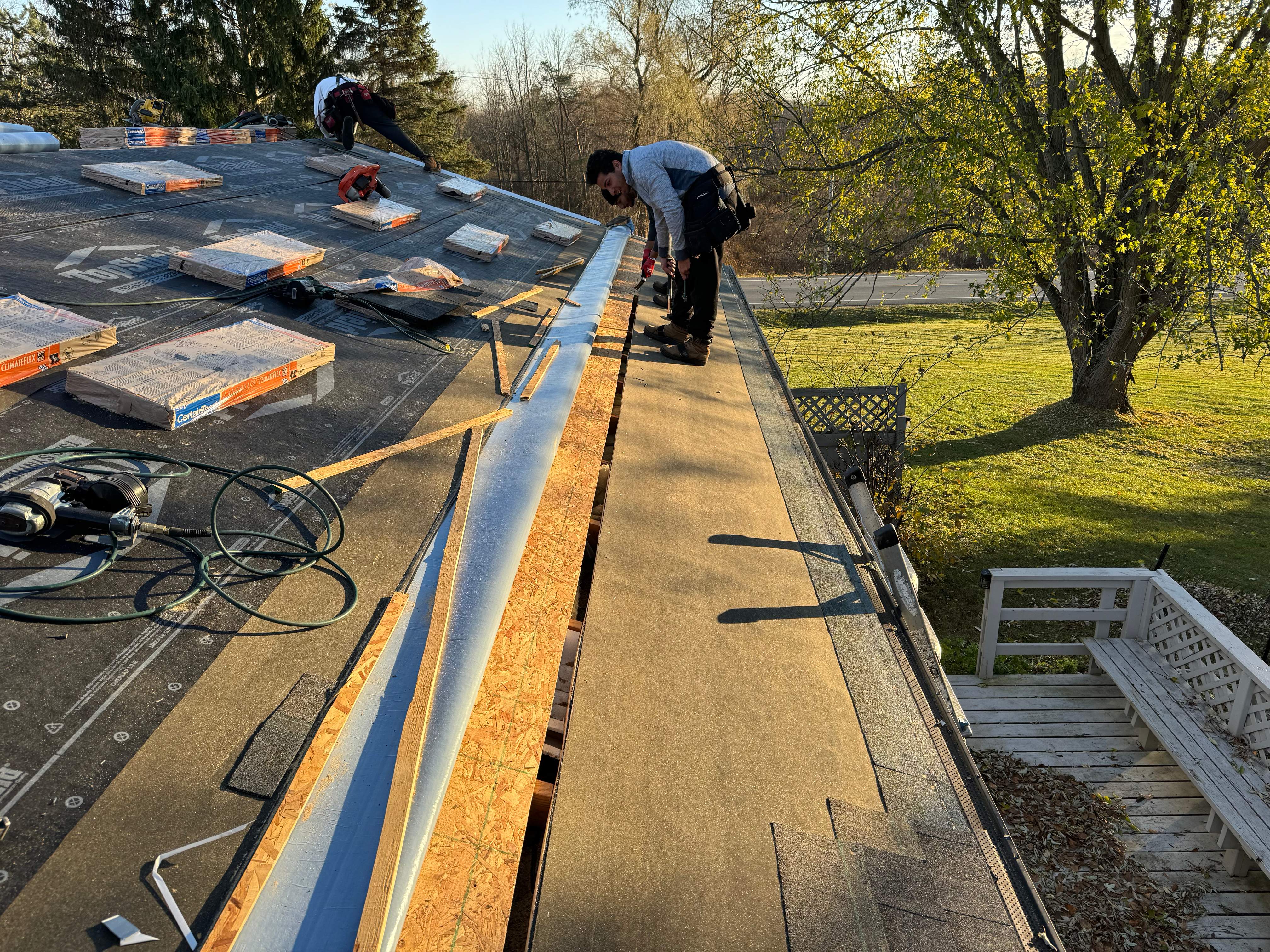Residential Roofing Installation using Certainteed Landmark ClimateFlex by GRACCO