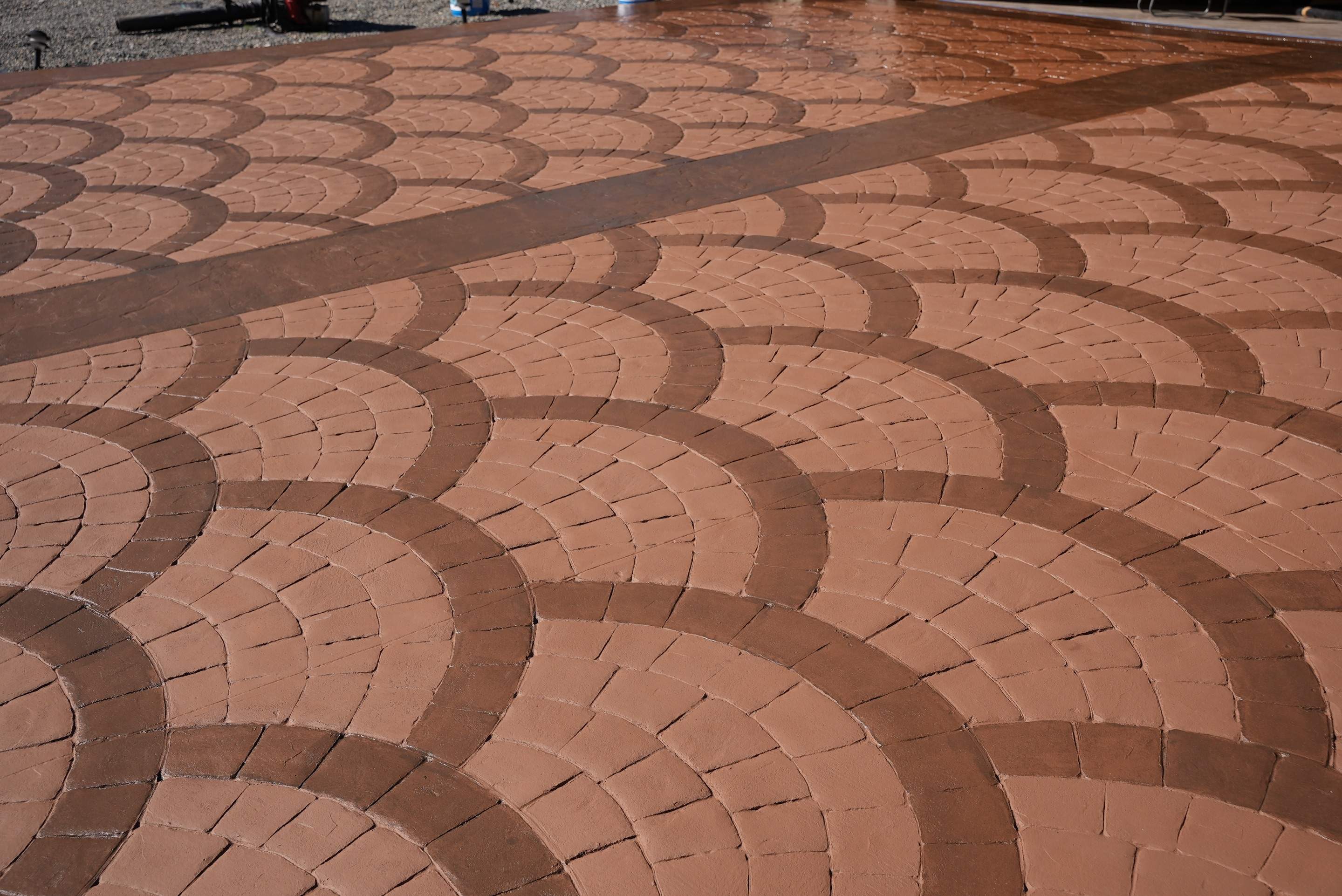 Mehta | Tiled Driveway with Sealer & Retaining Wall  by Jireh Asphalt & Concrete Inc 