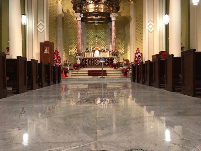 Marble Restoration for the Cathedral Basilica of the Immaculate Conception by Cornerstone Hard Surface Restoration 