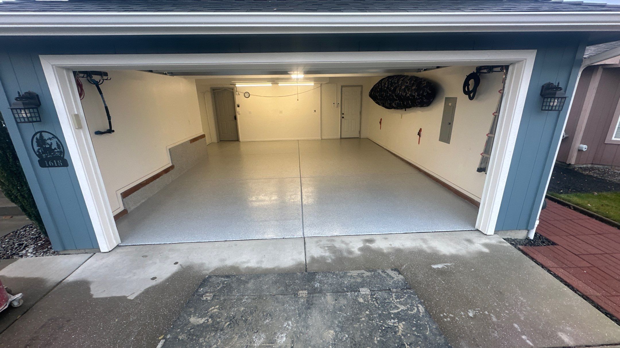 Garage Transformation using 1/8 Tidal Wave by Croc Coatings, LLC