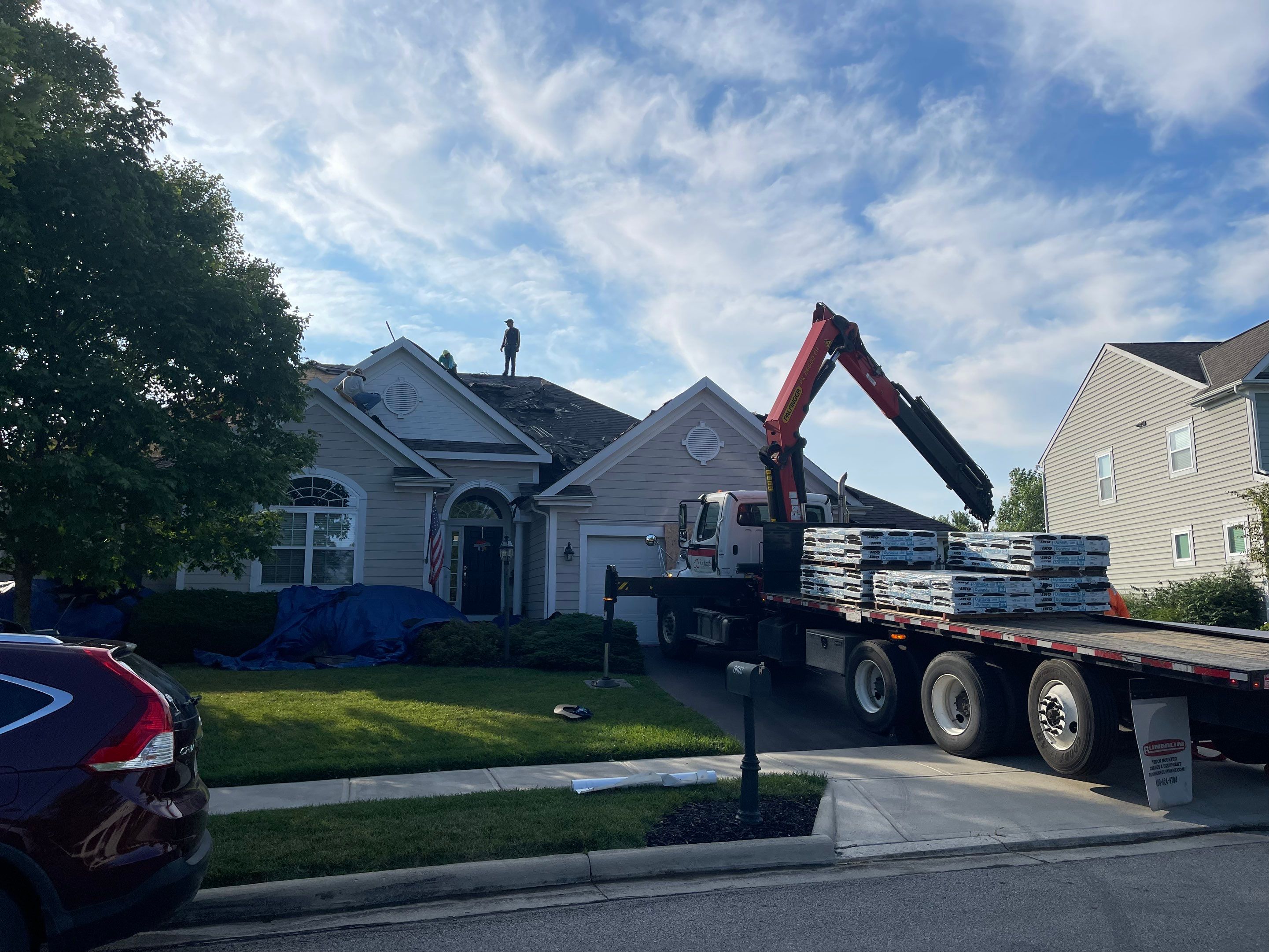 Residential Roofing Installation using IKO dimensional shingles by SOS Home Ohio 