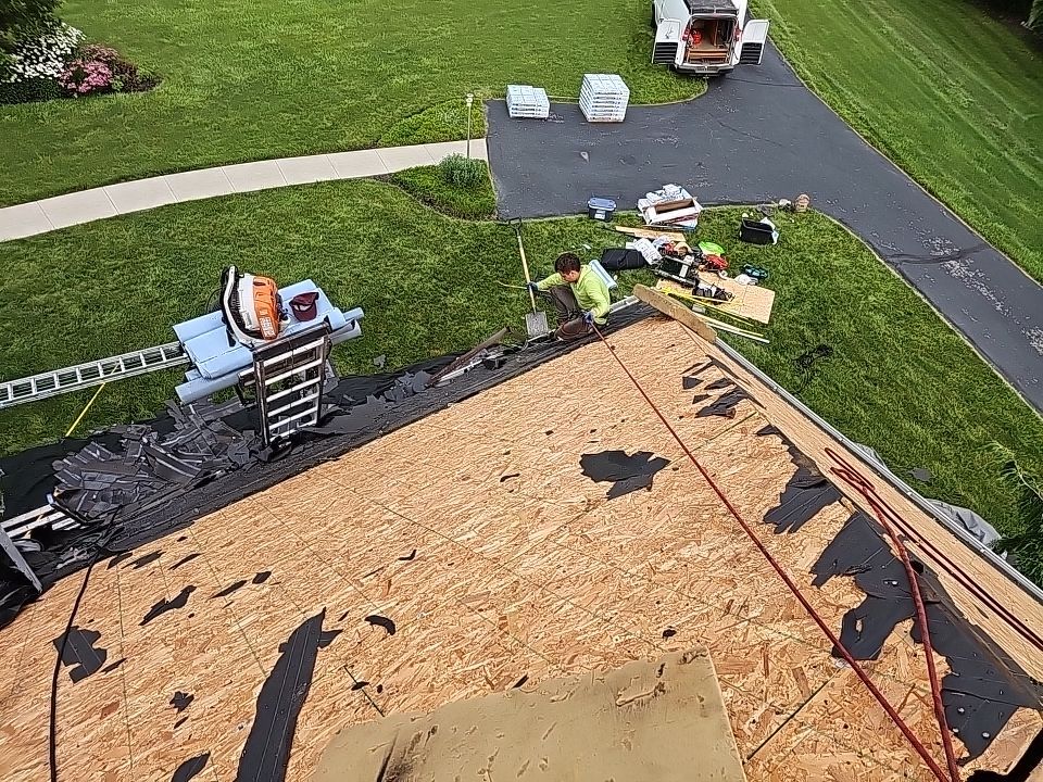 Residential Roofing Installation using Atlas Pinnacle Black Shingles by 614 Exteriors
