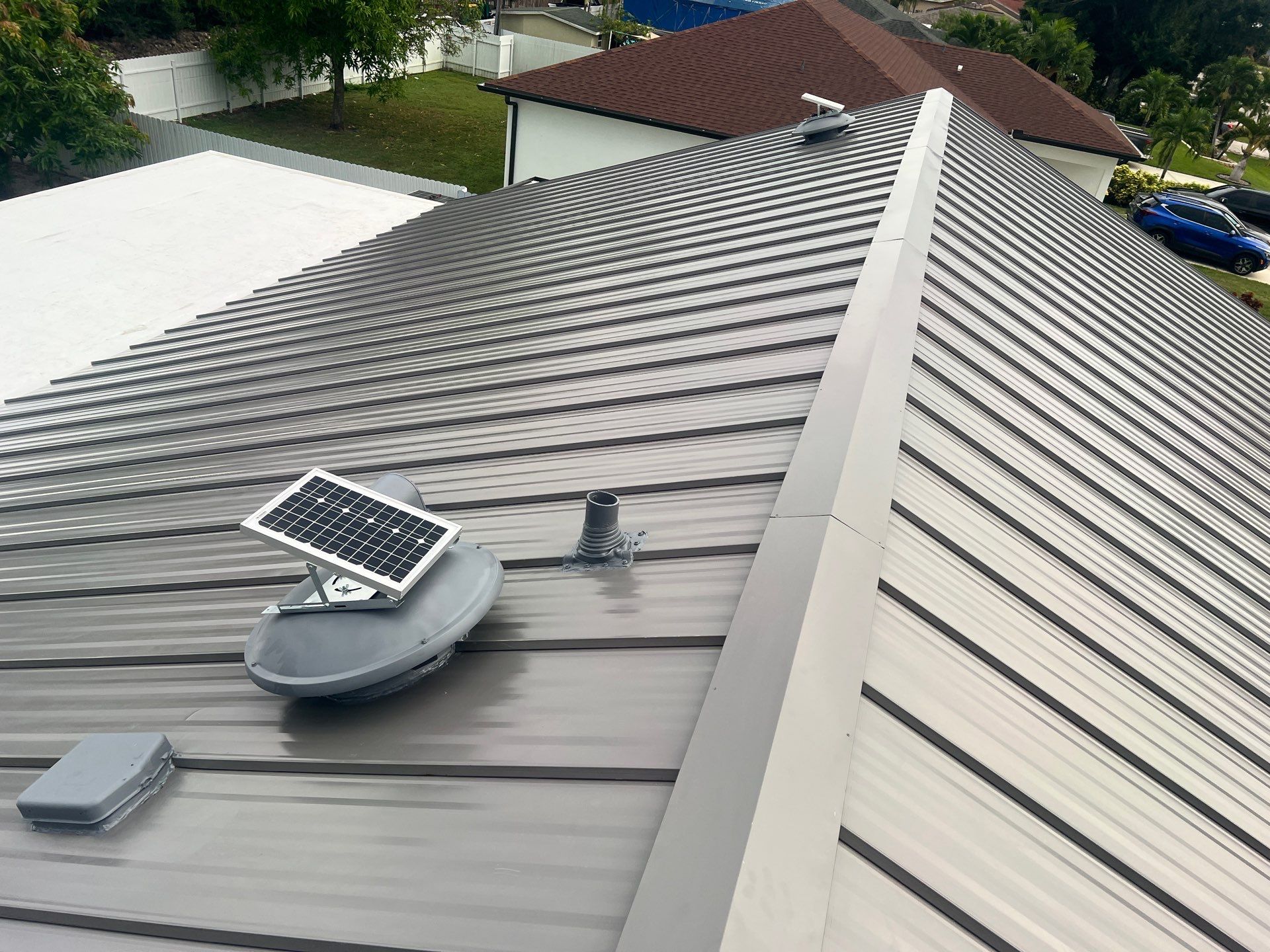 Durabull Standing Seam Metal in Dark charcoal by Durabilis Roofing INC