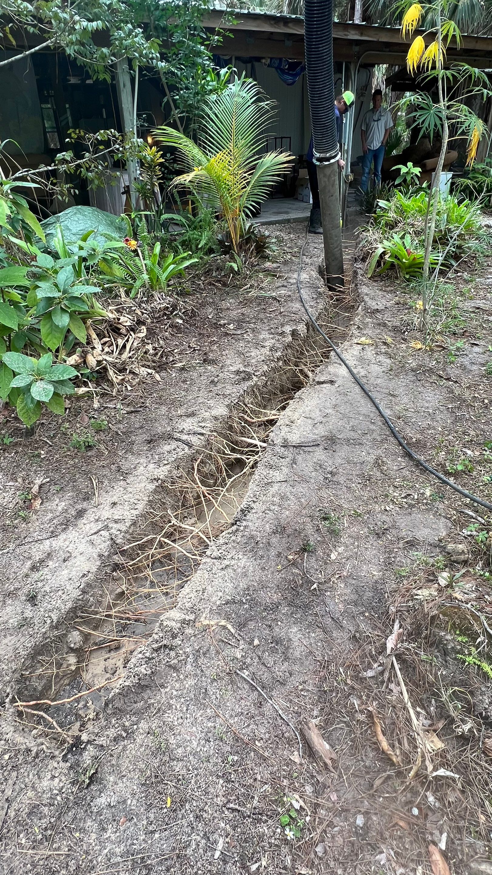 Hydro Excavating a Trench for Utility Lines by APS Power & Water
