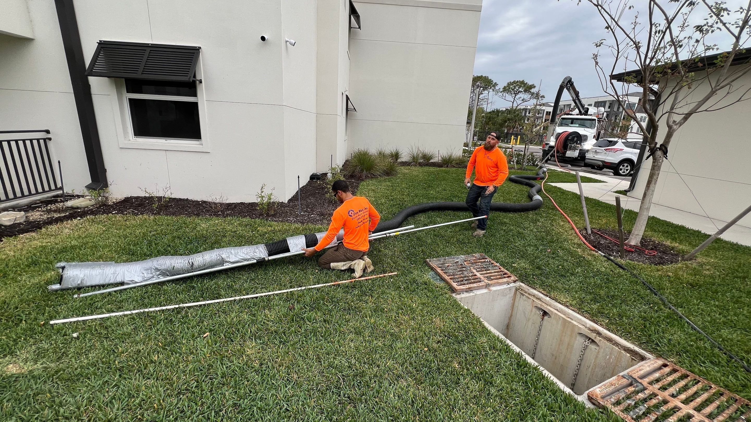 New Construction Apartment Complex Catch Basin Cleaning by APS Power & Water