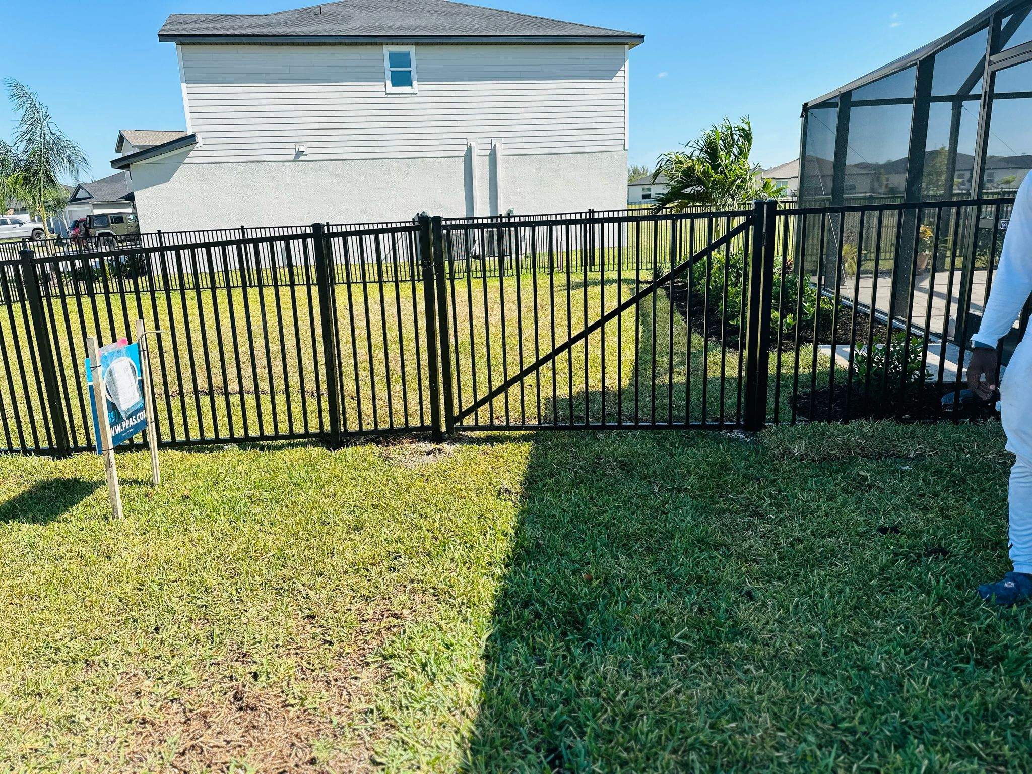 Black Aluminum Picket Fence Installation in North Fort Myers by True Fence LLC