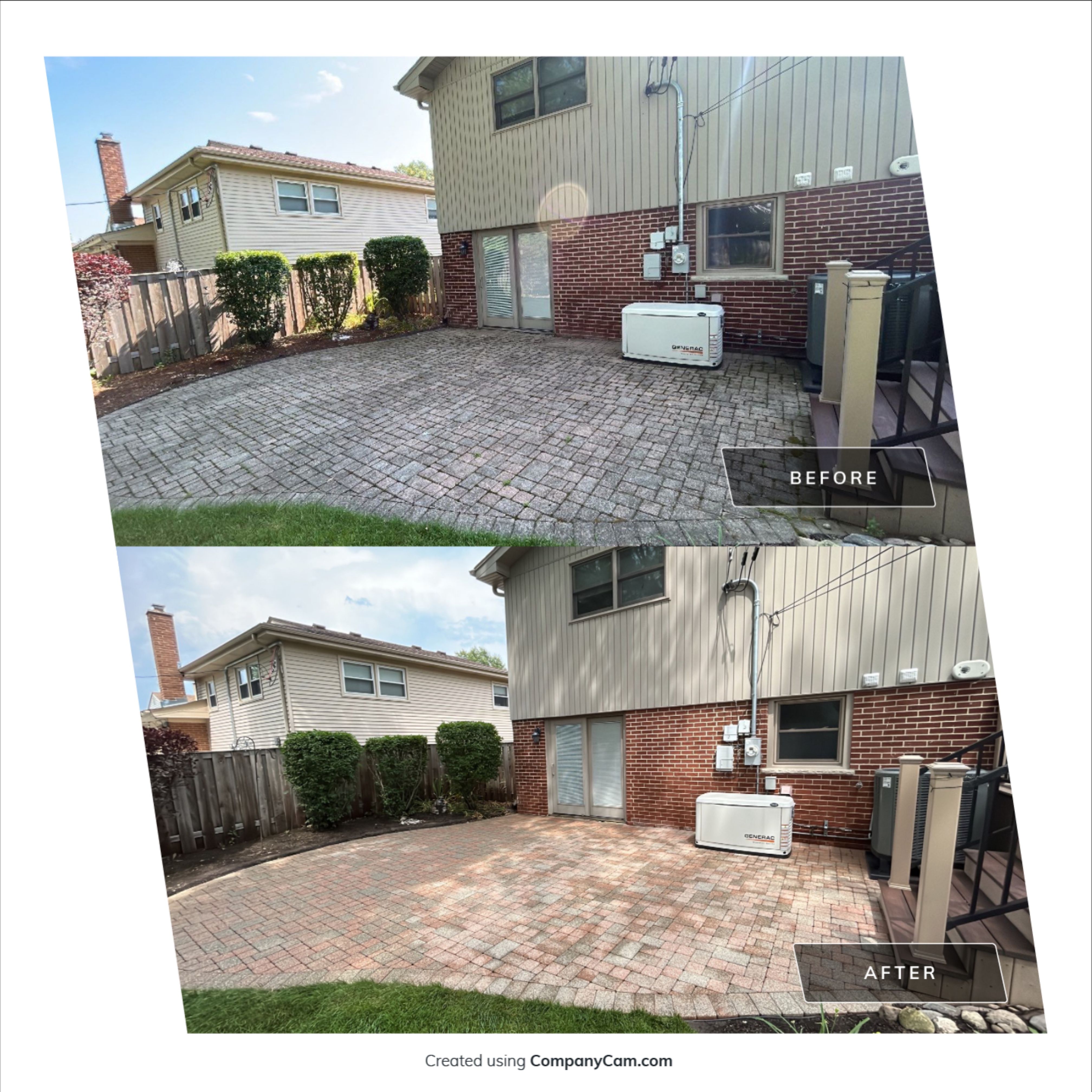 Brick paver clean, sand and seal. using Algaecide, soft wash soap by Northern Power Washing LLC.