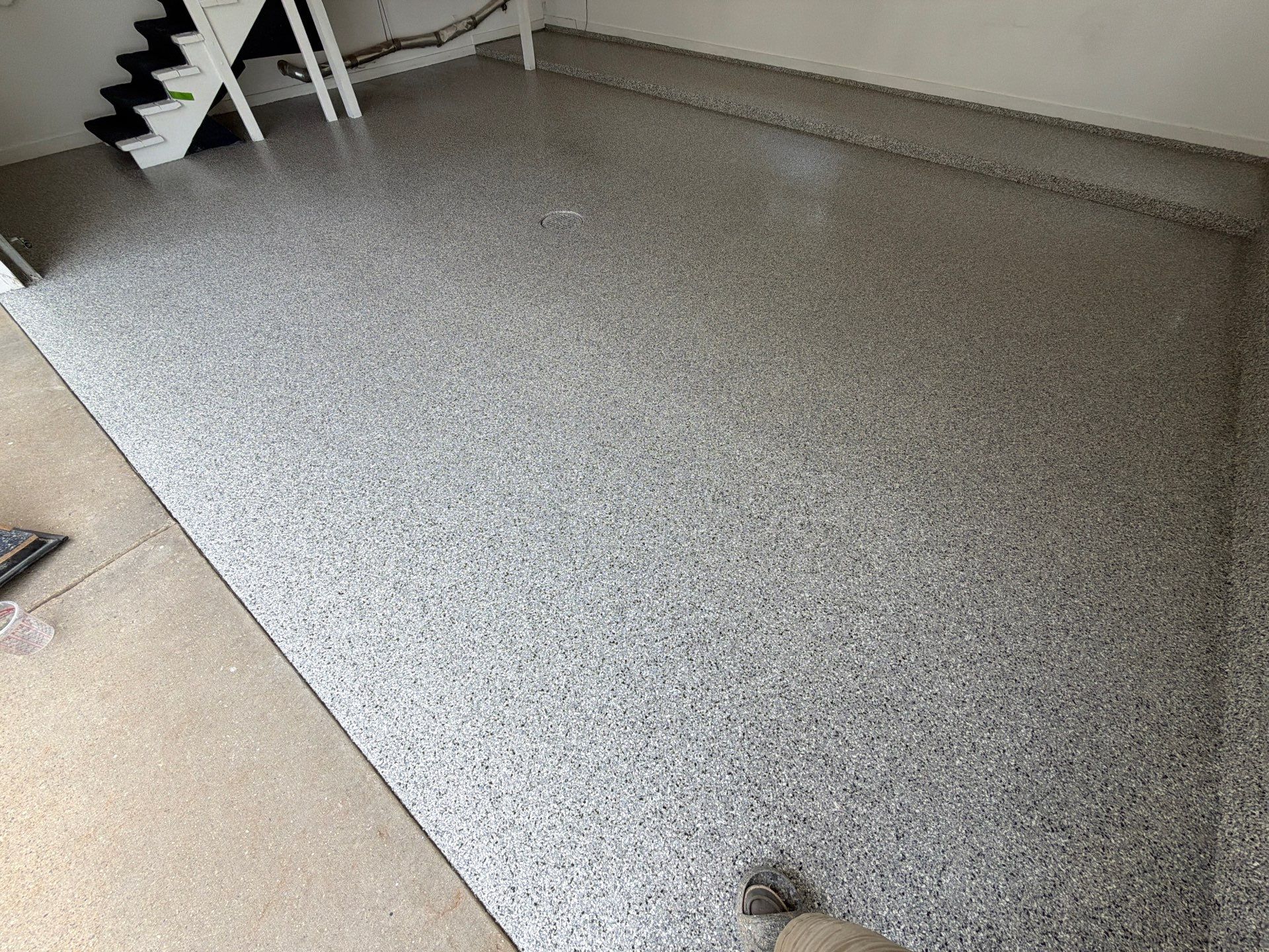 Custom Gray Speckled Epoxy Flake Garage Floor in Muskegon by Gordon Painting