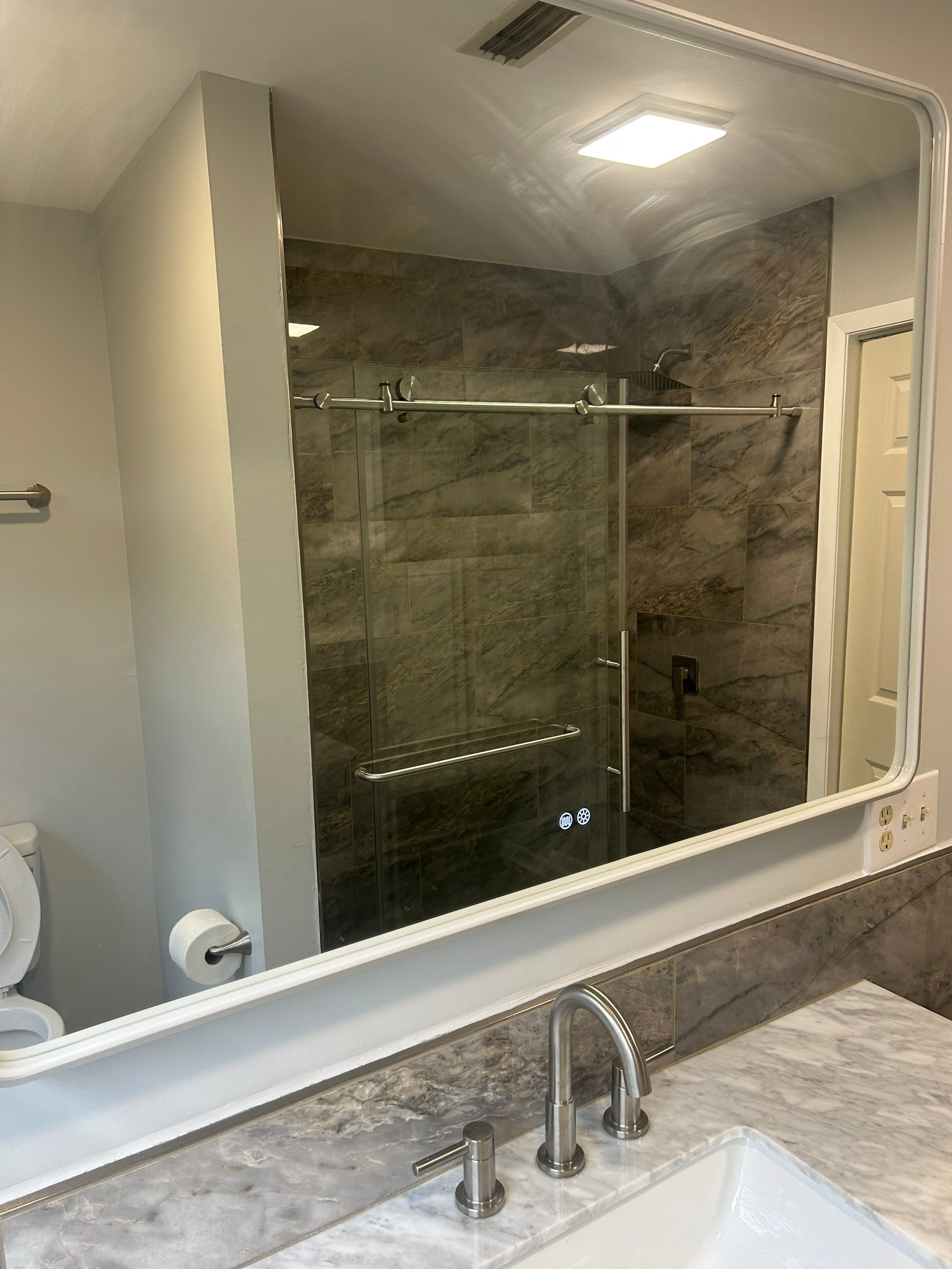 Luxury Bathroom Makeover: Walk-in Shower & Saloon Doors Renovation by urban green energy llc
