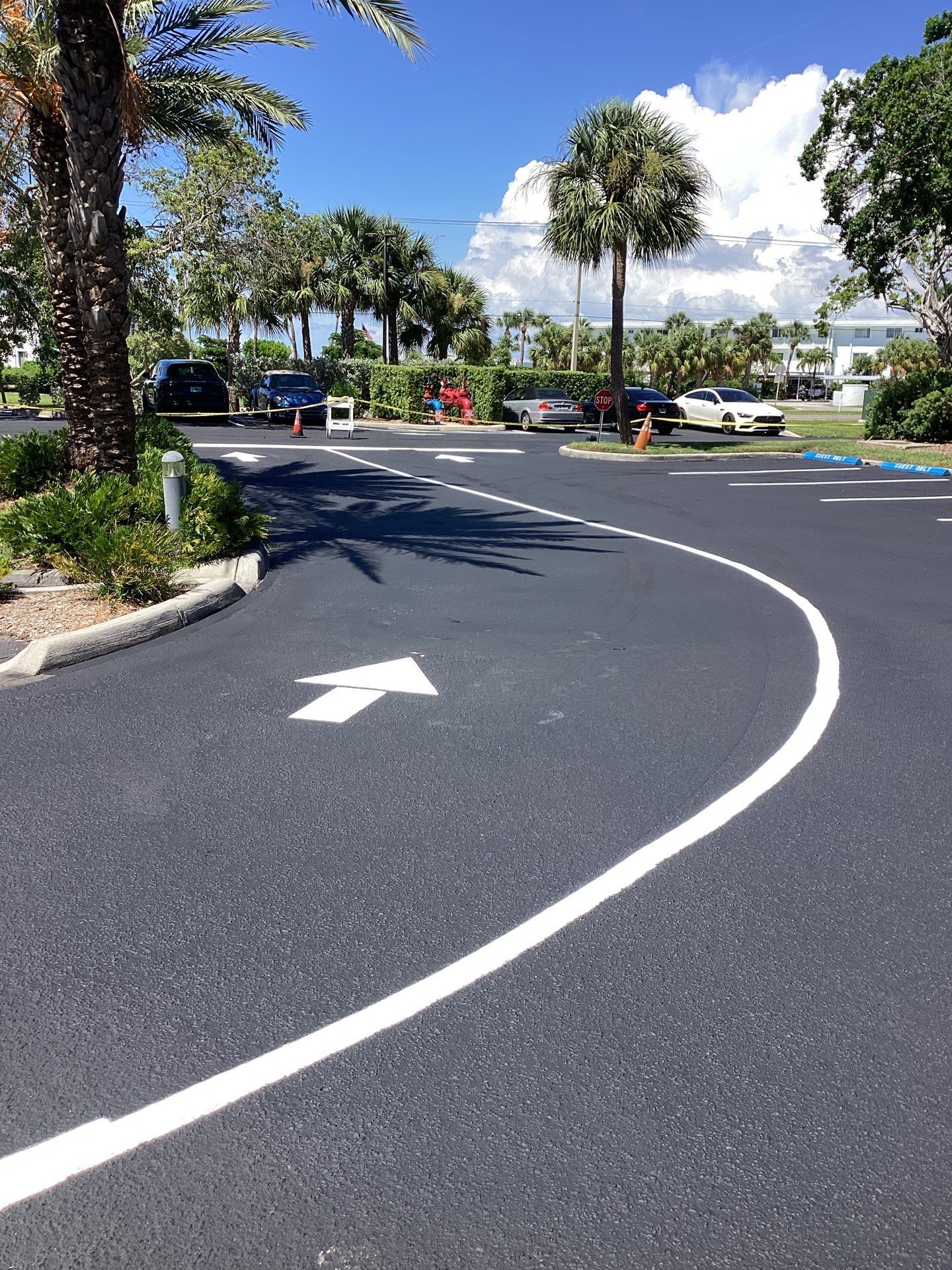 Asphalt Maintenance & Safety Markings at Plymouth Harbor by Everline Coatings & Services - Southwest FL